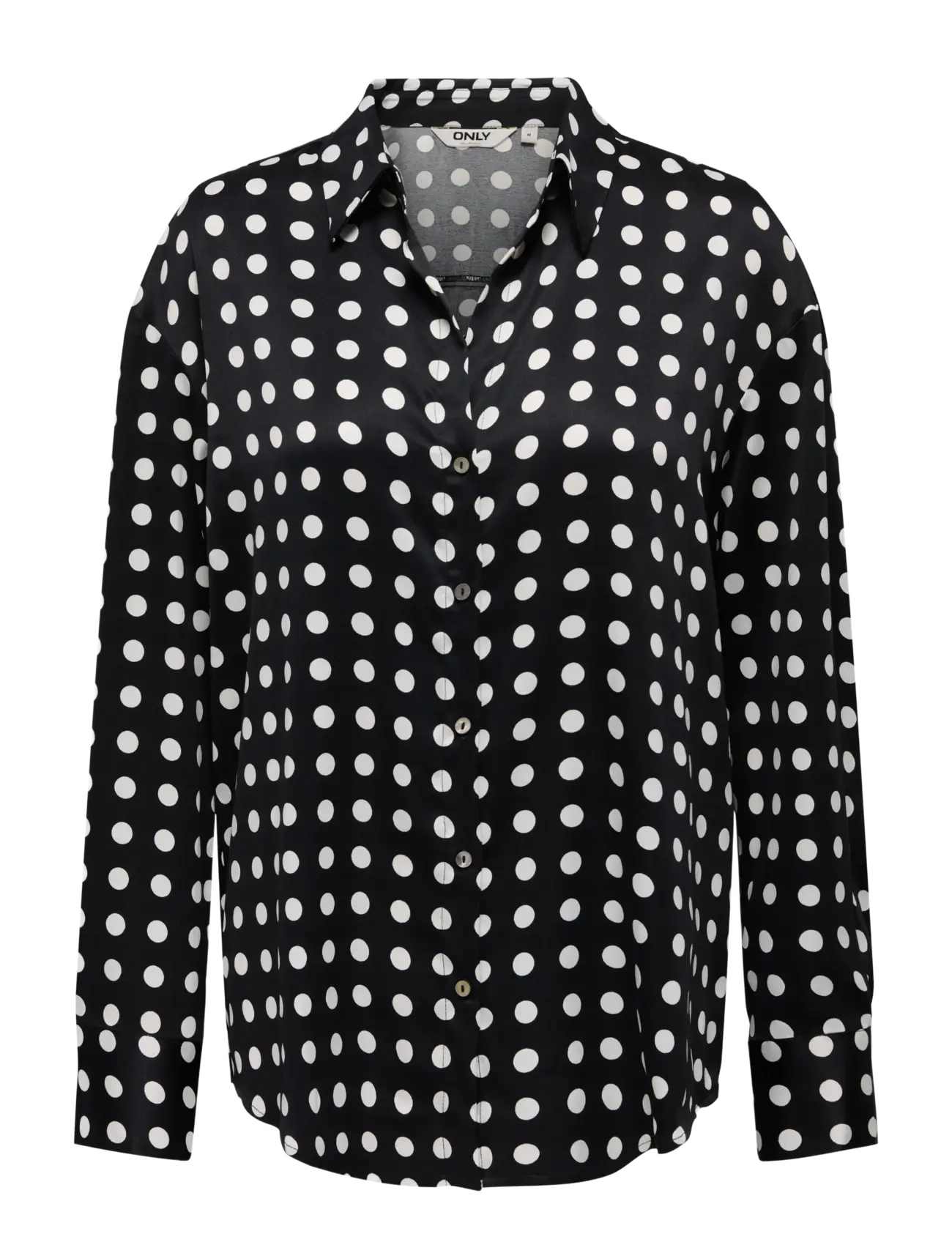 ONLY ONLLYDIA L/S SATIN SHIRT WVN - Tøj - BLACK / black
