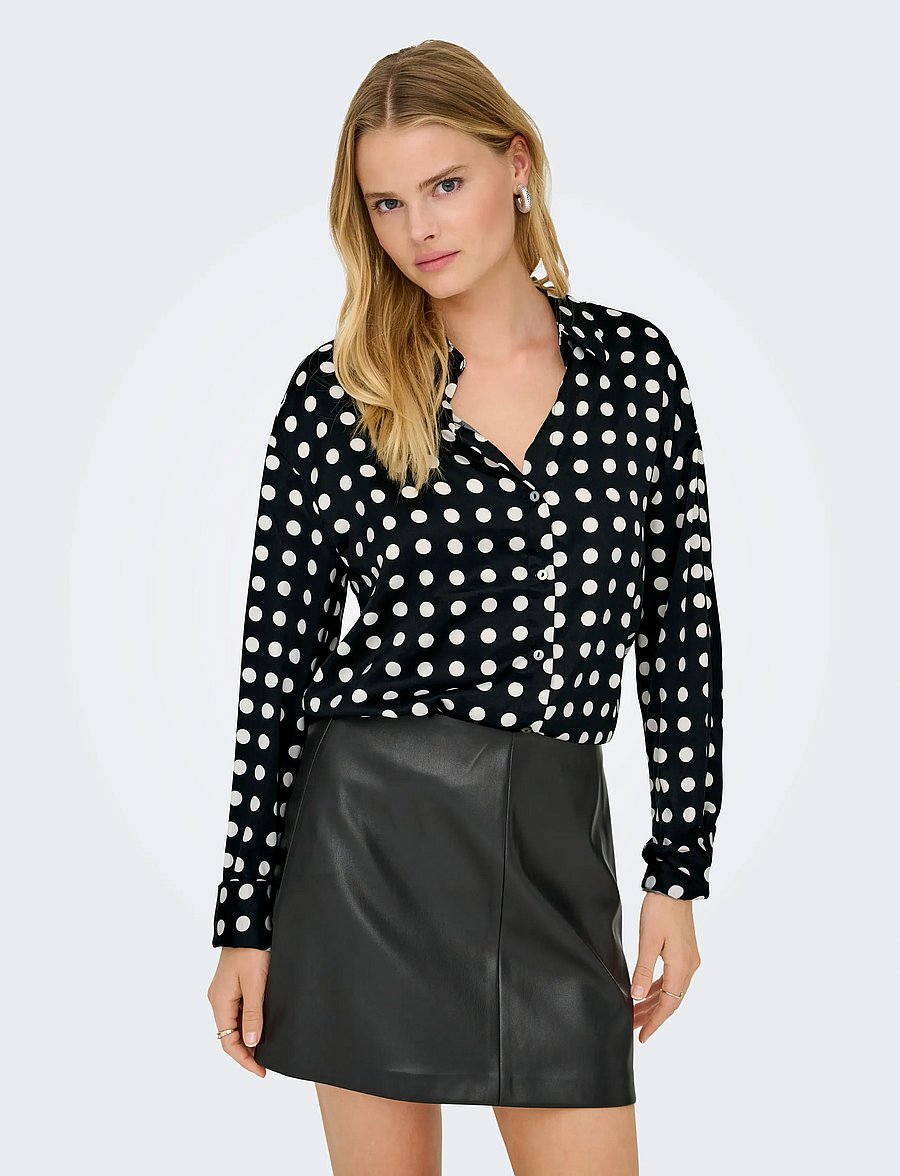 ONLY - ONLLYDIA L/S SATIN SHIRT WVN - chemises à manches longues - black - 0
