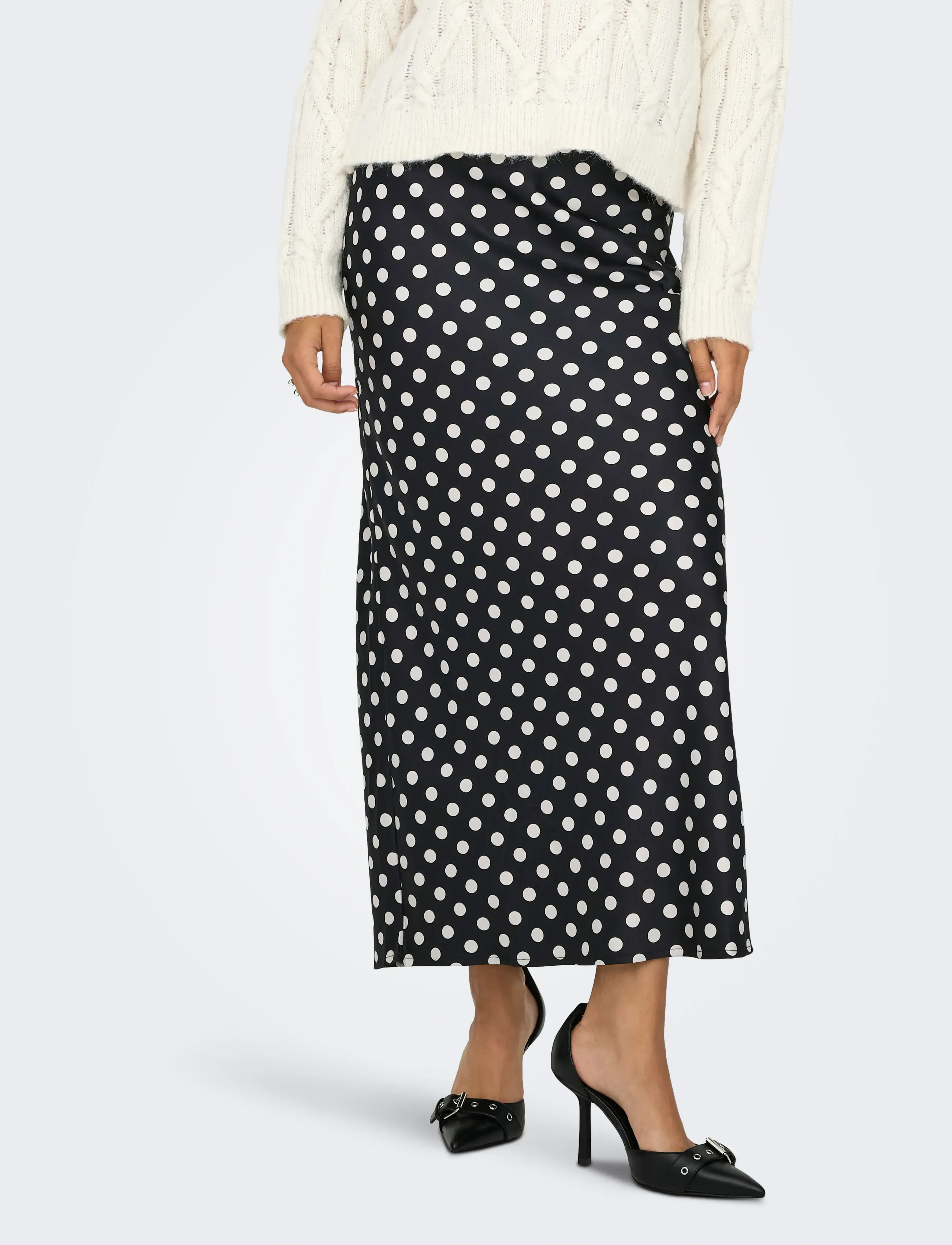 ONLY ONLLYDIA LONG SATIN SKIRT WVN - Maxi skirts - BLACK / black