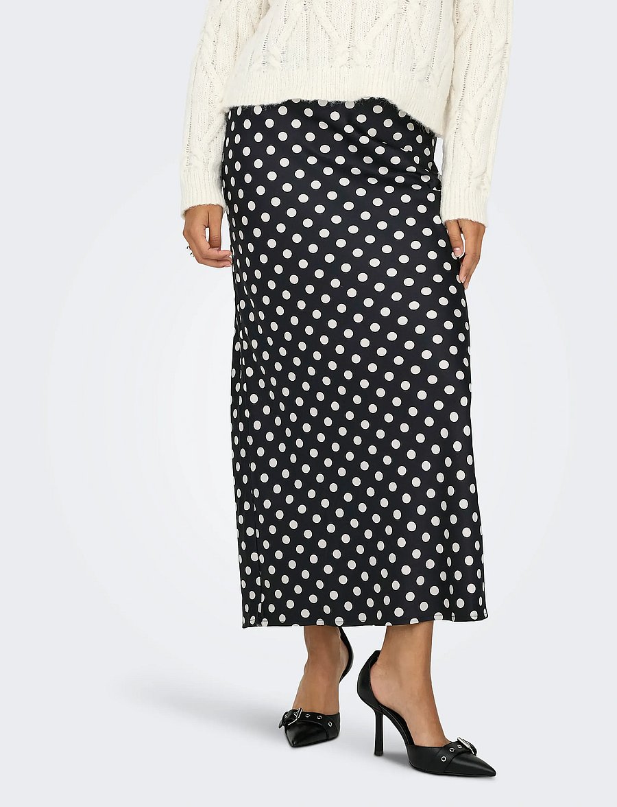 ONLY - ONLLYDIA LONG SATIN SKIRT WVN - black - 0