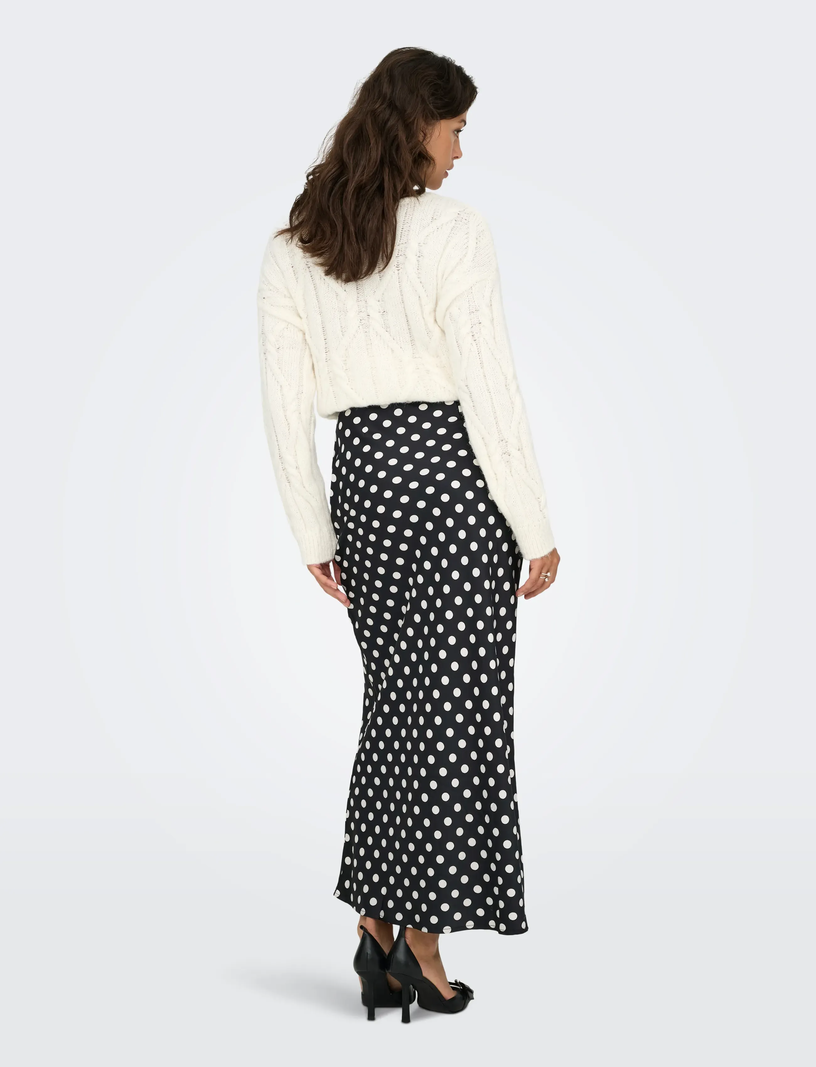 ONLY - ONLLYDIA LONG SATIN SKIRT WVN - maxi nederdele - black - 3
