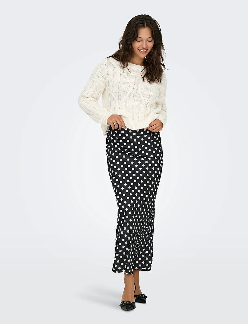 ONLY - ONLLYDIA LONG SATIN SKIRT WVN - satinröcke - black - 4