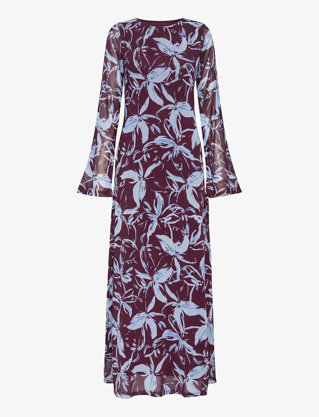 ONLY - ONLCYRIL MESH L/S ANKEL DRESS WVN - evening dresses - port royale - 0