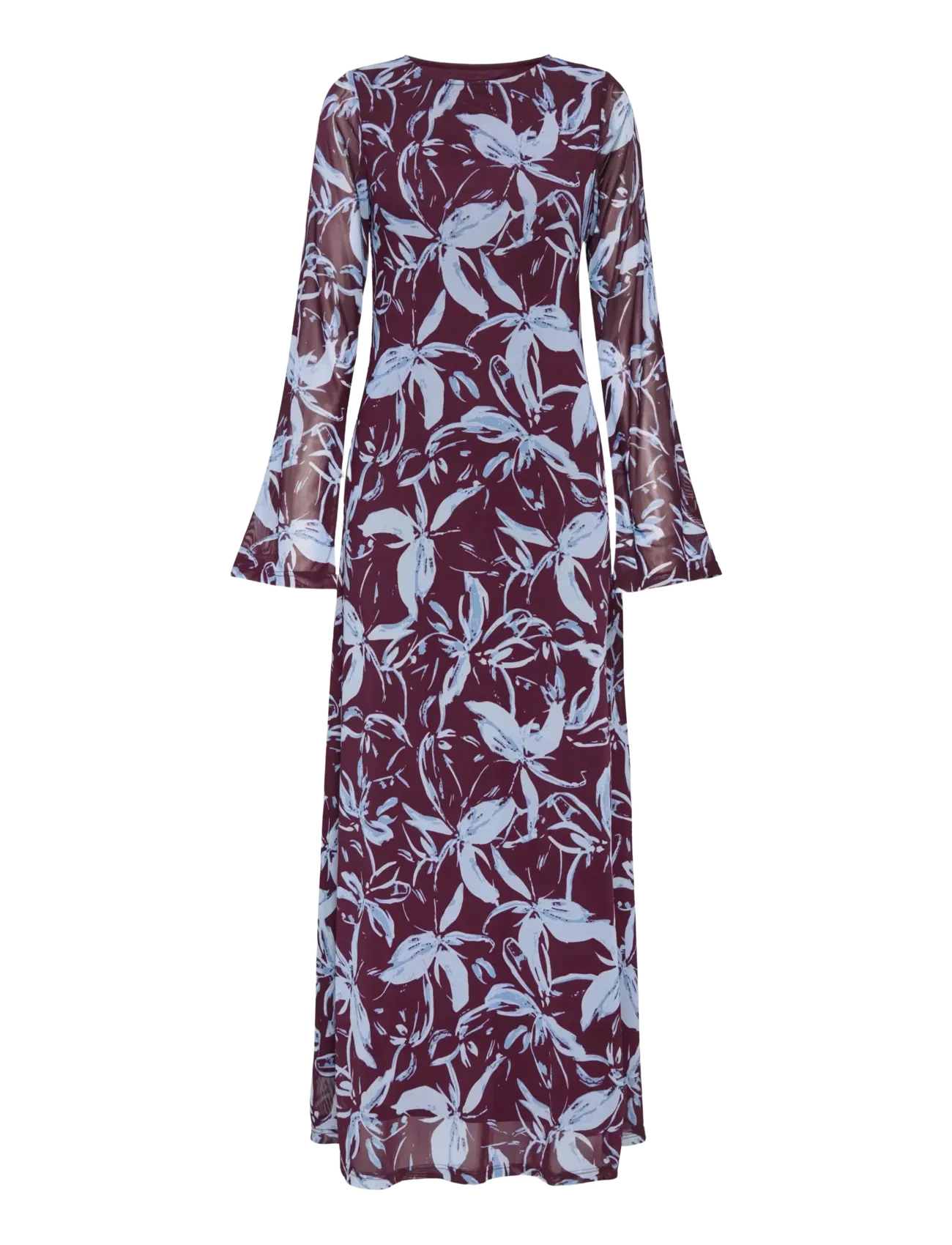 ONLY ONLCYRIL MESH L/S ANKEL DRESS WVN - Kleider - PORT ROYALE / purple