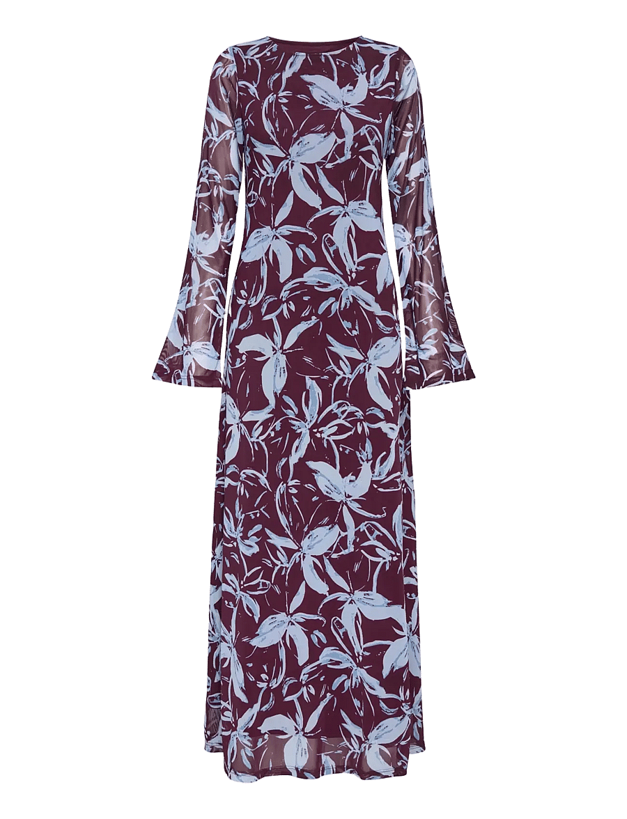 ONLY - ONLCYRIL MESH L/S ANKEL DRESS WVN - abendkleider - port royale - 1