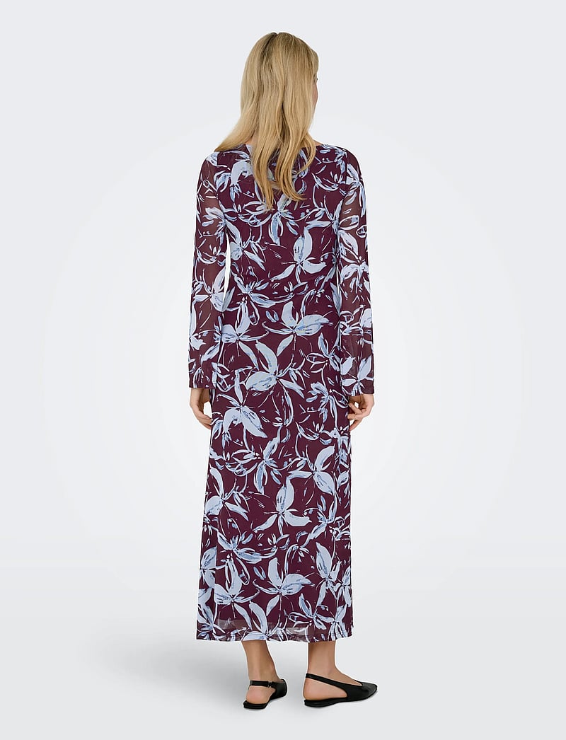 ONLY - ONLCYRIL MESH L/S ANKEL DRESS WVN - abendkleider - port royale - 3