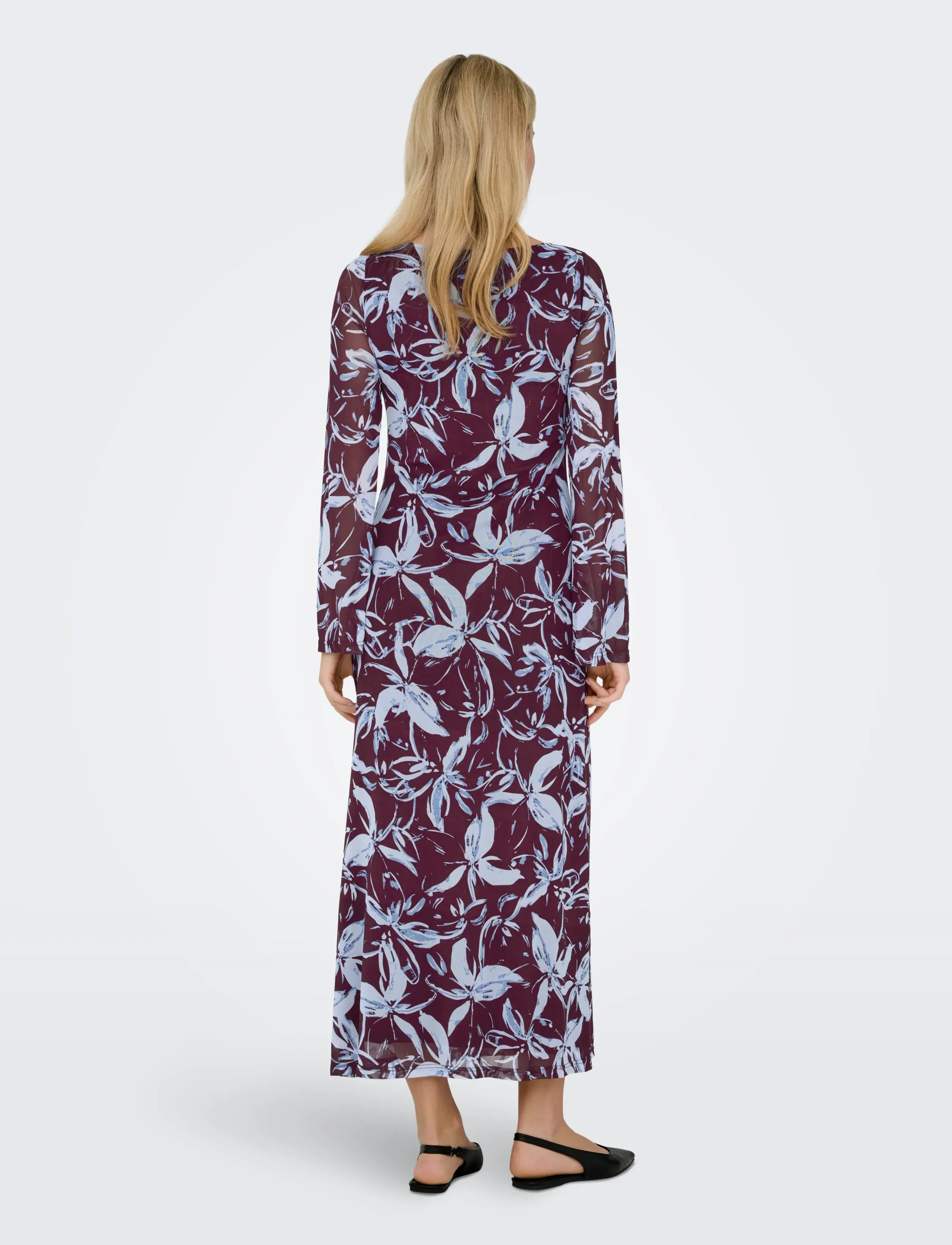 ONLY - ONLCYRIL MESH L/S ANKEL DRESS WVN - abendkleider - port royale - 3