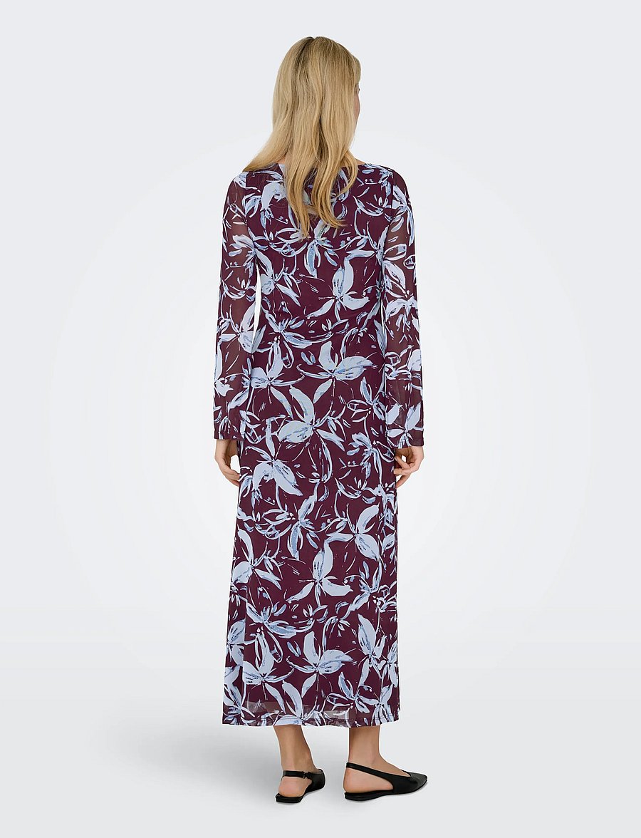 ONLY - ONLCYRIL MESH L/S ANKEL DRESS WVN - abendkleider - port royale - 3