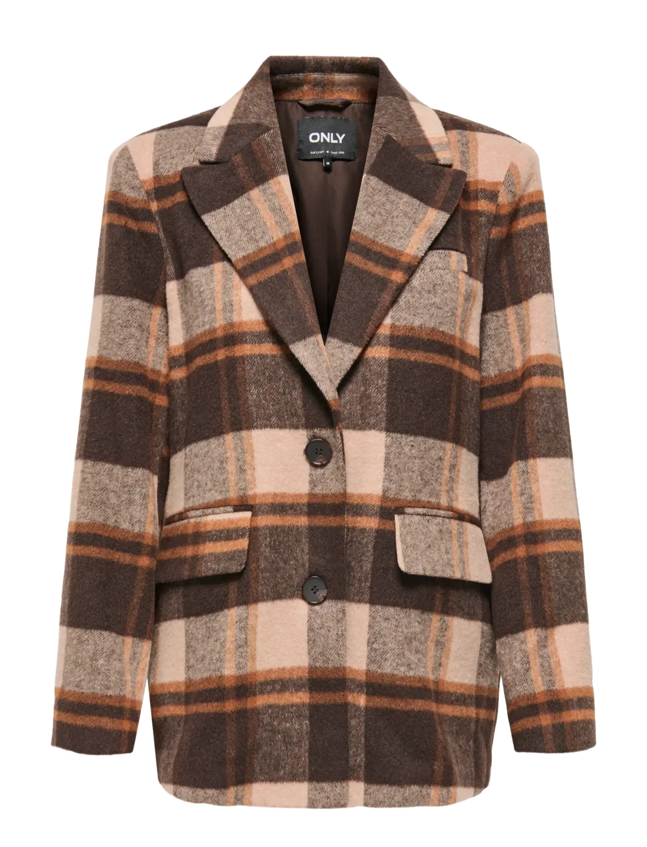 ONLY ONLIMMY LIFE CHECK BLAZER OTW - Pintsakud - SILVER MINK / brown