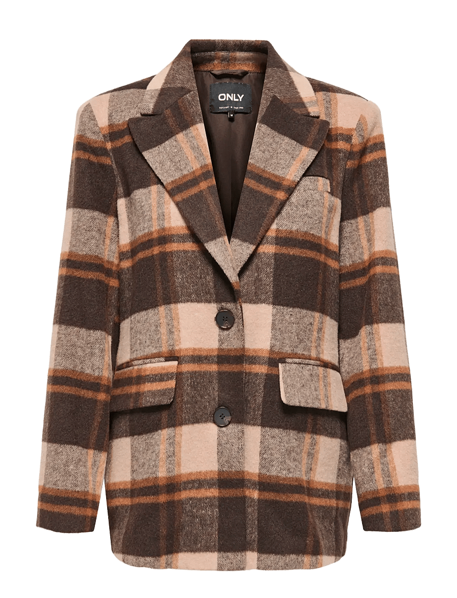 ONLY - ONLIMMY LIFE CHECK BLAZER OTW - single breasted blazers - silver mink - 1
