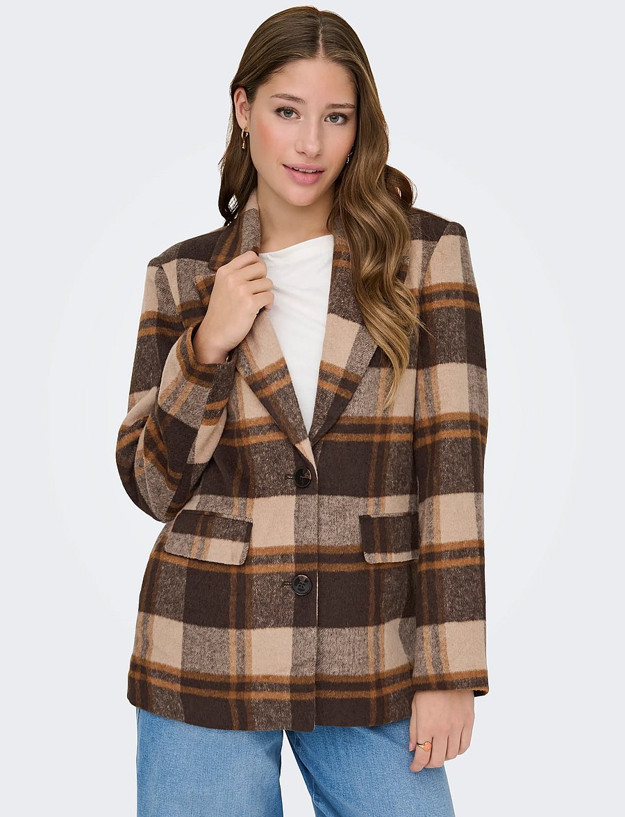 ONLY - ONLIMMY LIFE CHECK BLAZER OTW - single breasted blazers - silver mink - 5
