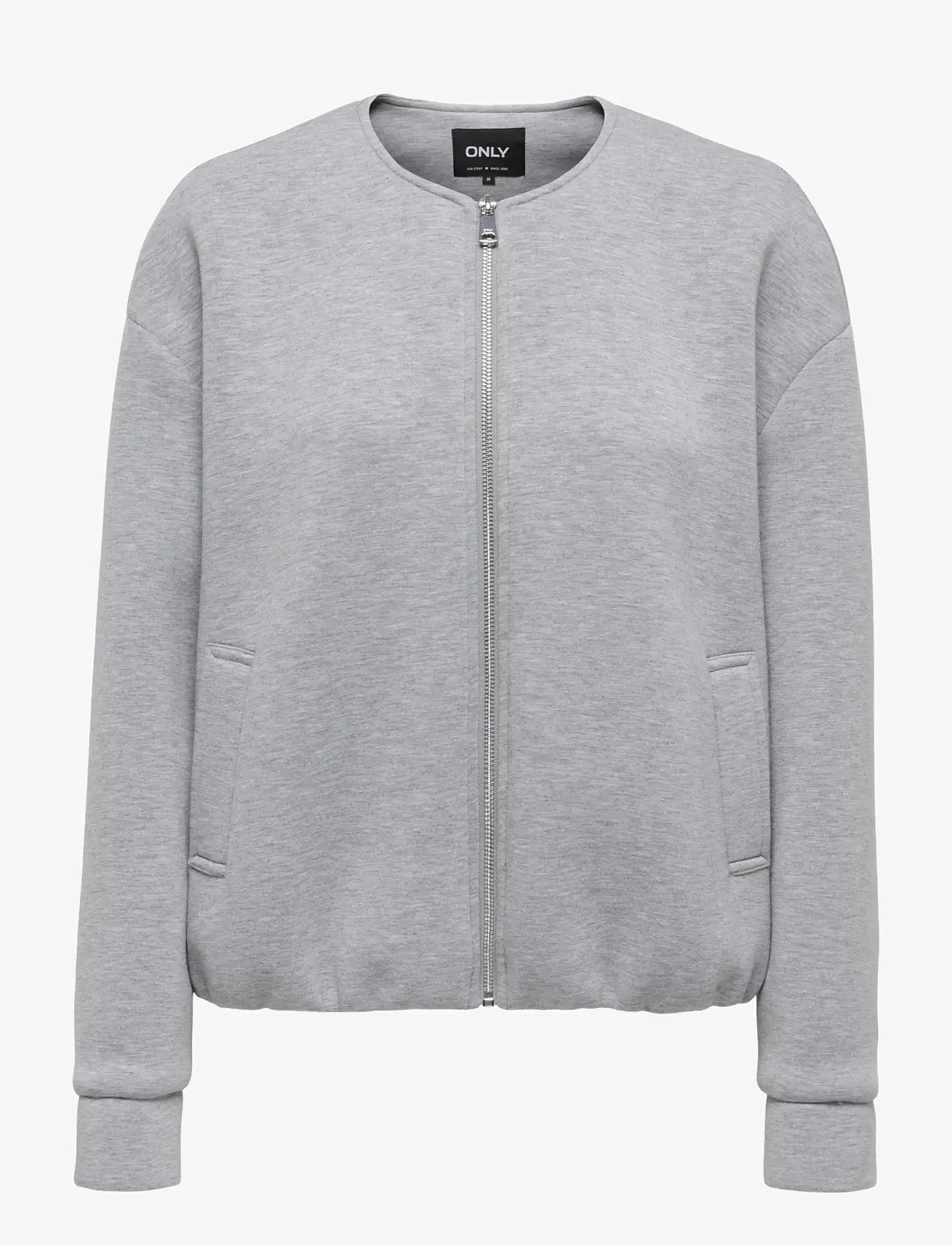 ONLY - ONLJUDITH LIFE O-NECK SCUBA JACKET OTW - frühlingsjacken - medium grey melange - 0