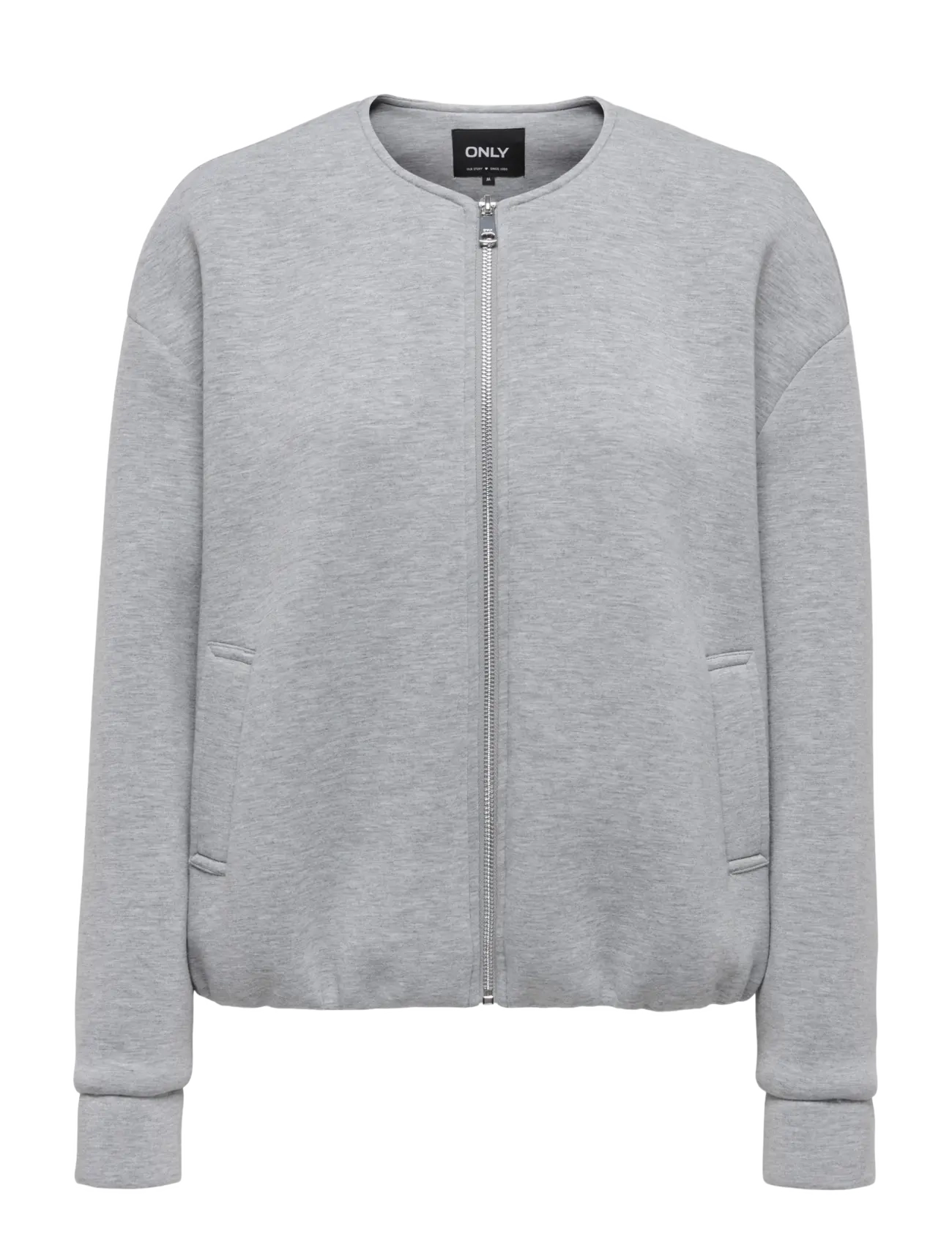 ONLY ONLJUDITH LIFE O-NECK SCUBA JACKET OTW - Jacken & Mäntel - MEDIUM GREY MELANGE / grey