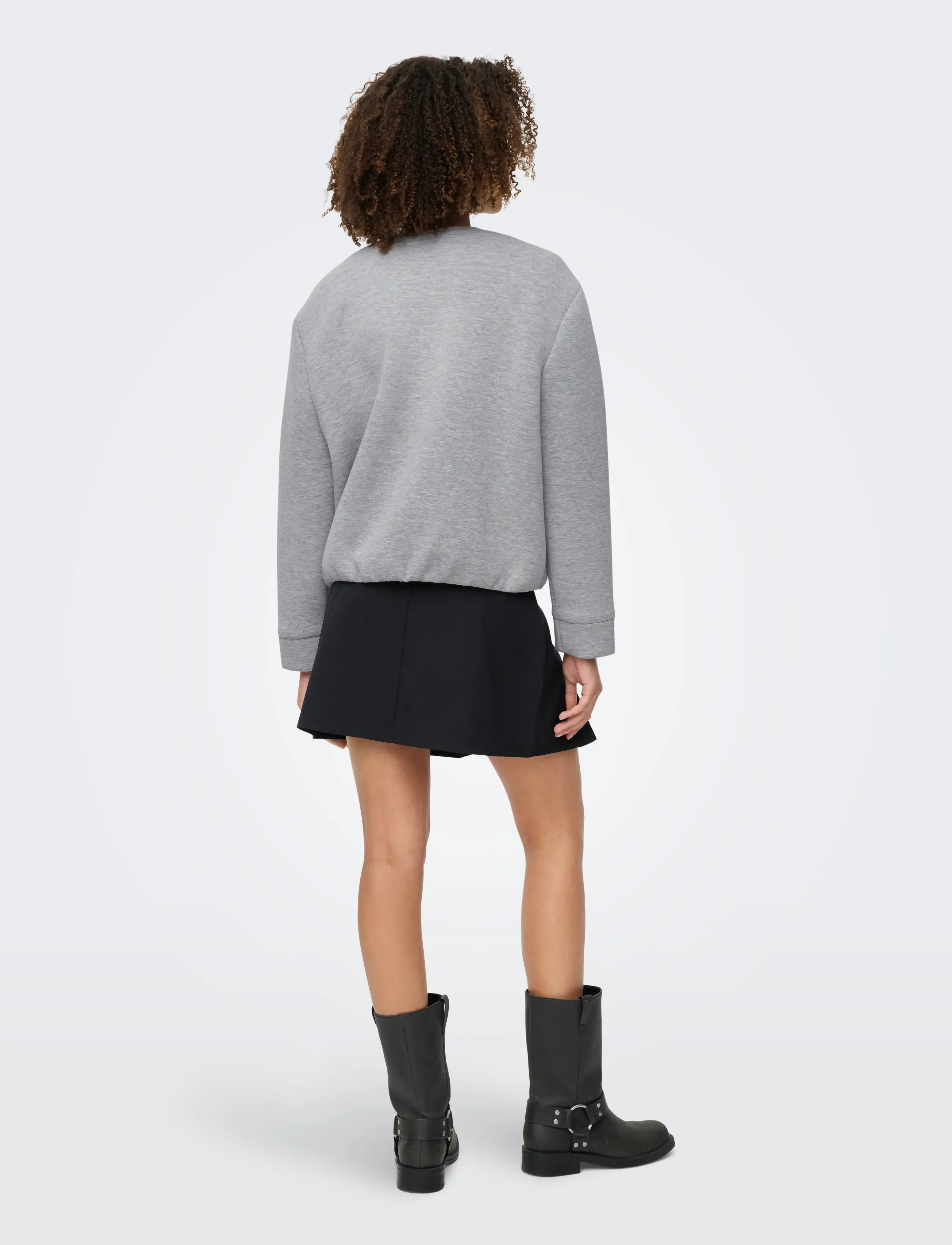 ONLY - ONLJUDITH LIFE O-NECK SCUBA JACKET OTW - vårjakker - medium grey melange - 3