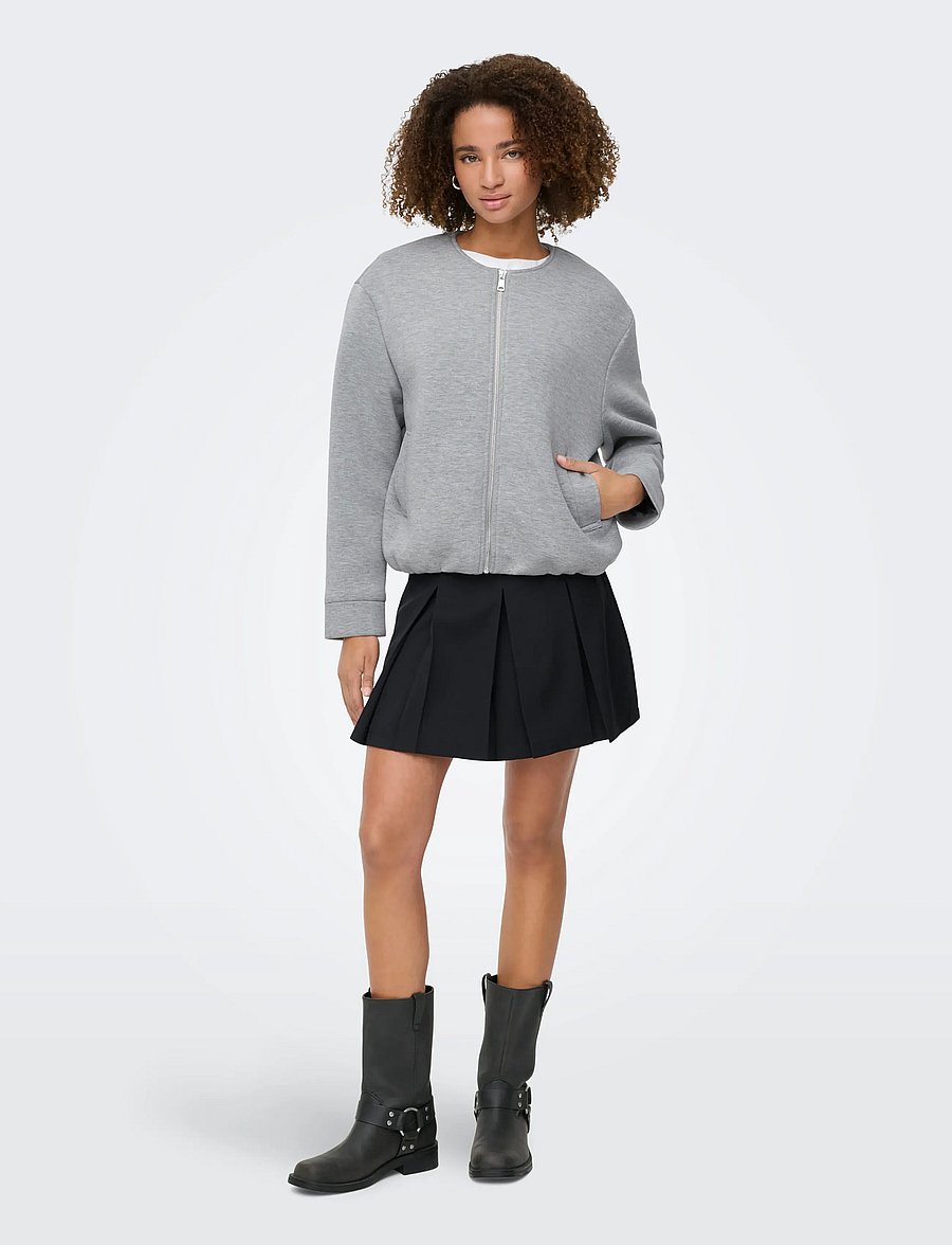 ONLY - ONLJUDITH LIFE O-NECK SCUBA JACKET OTW - bomberjacken - medium grey melange - 4