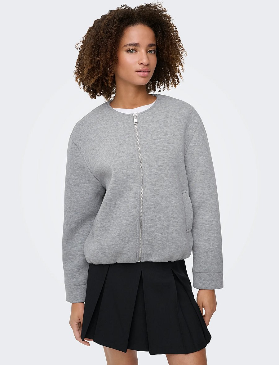 ONLY - ONLJUDITH LIFE O-NECK SCUBA JACKET OTW - bomberjacken - medium grey melange - 5