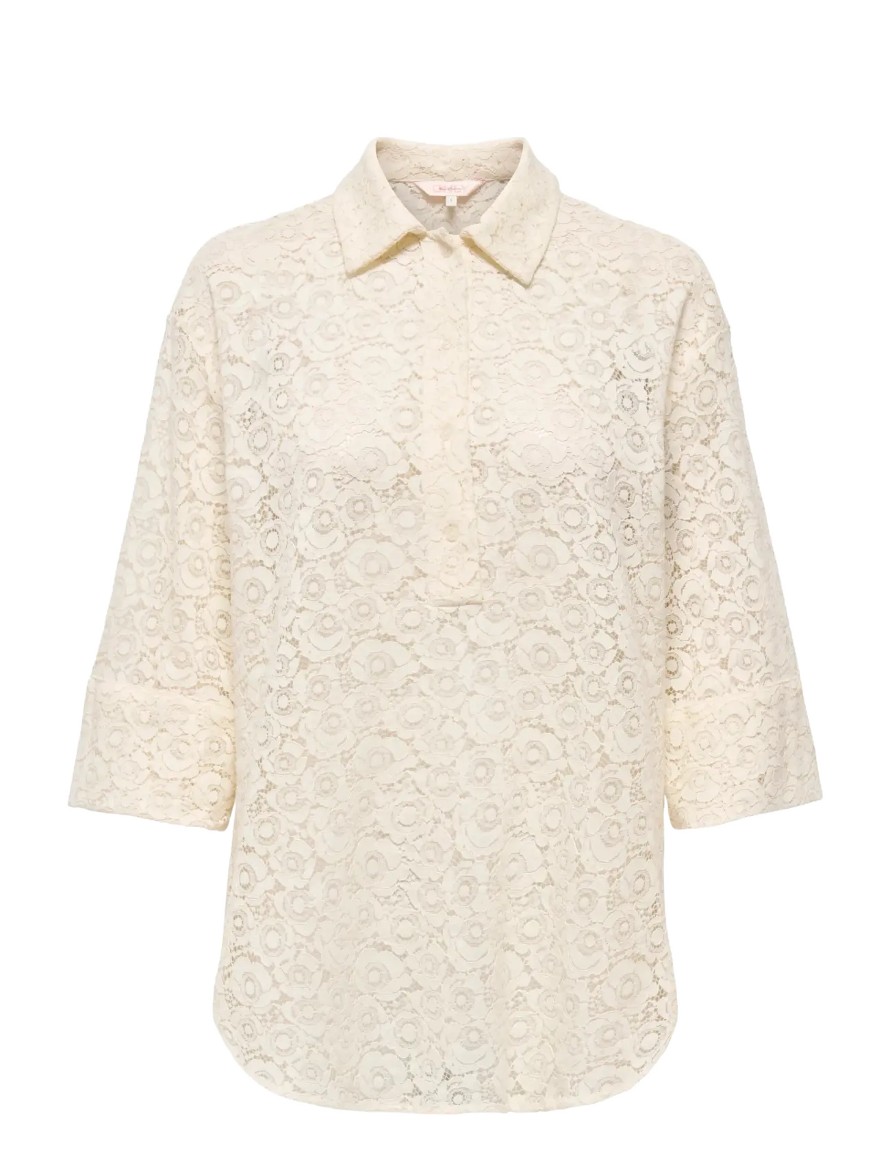 ONLY ONLRAO 3/4 LACE SHIRT WVN CS - Pluusid ja särgid - BIRCH / cream
