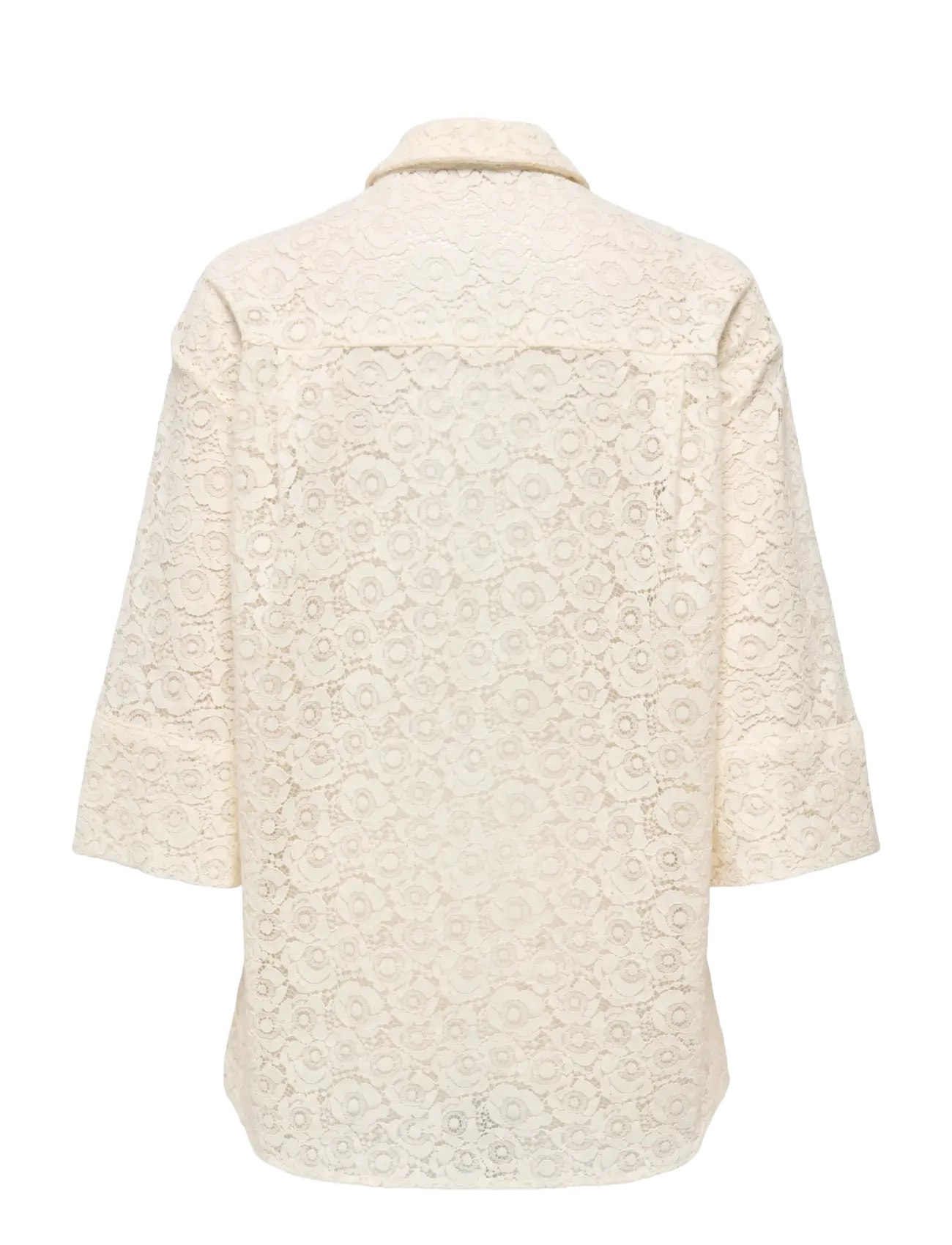 ONLY - ONLRAO 3/4 LACE SHIRT WVN CS - kortærmede skjorter - birch - 1