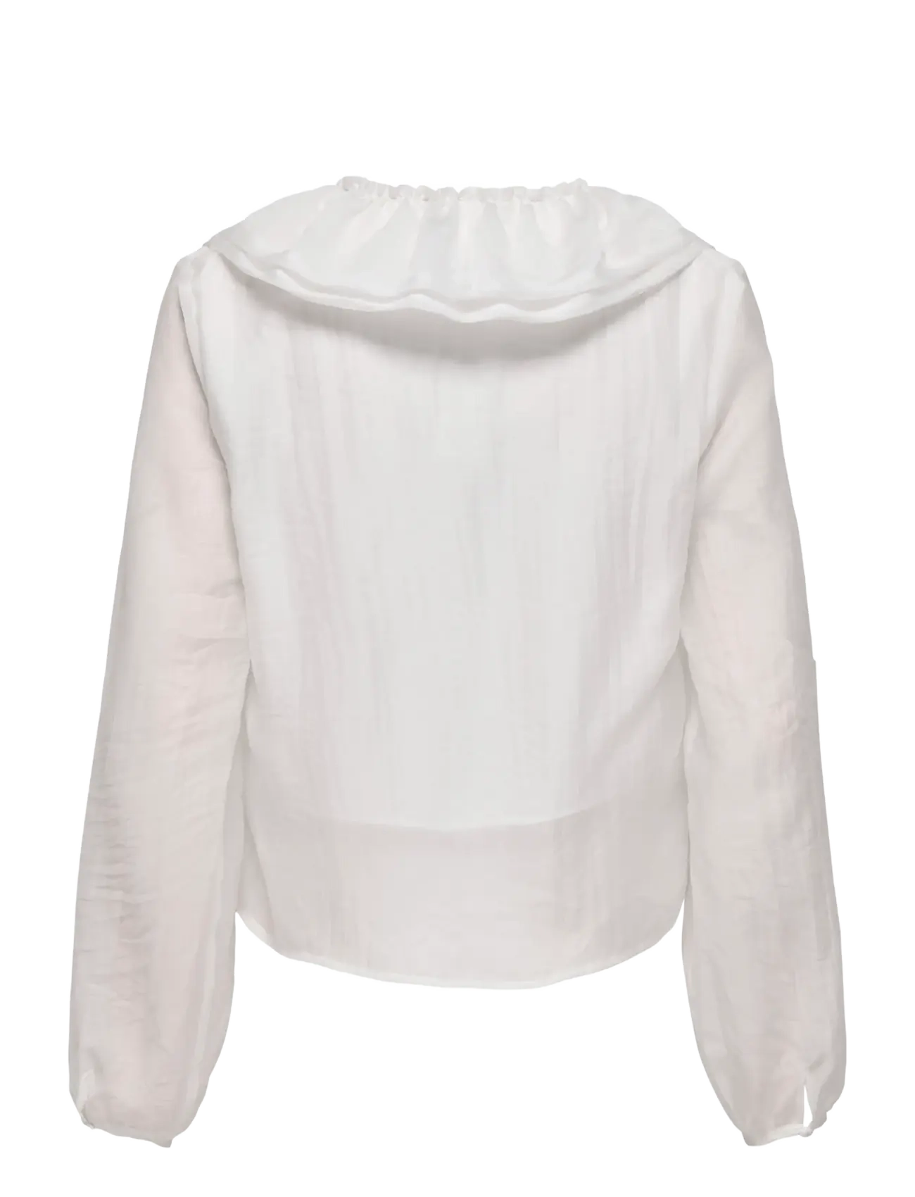 ONLY - ONLTEAGAN LS SHEER RUFFLE TOP WVN - pitkähihaiset puserot - cloud dancer - 1