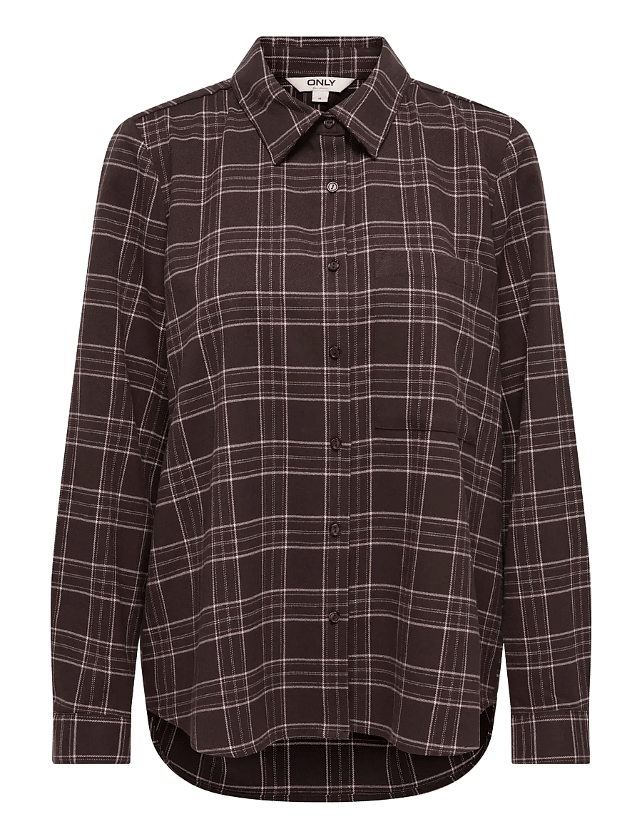 ONLY - ONLWREN CHECK SHIRT WVN - langärmlige hemden - black - 1