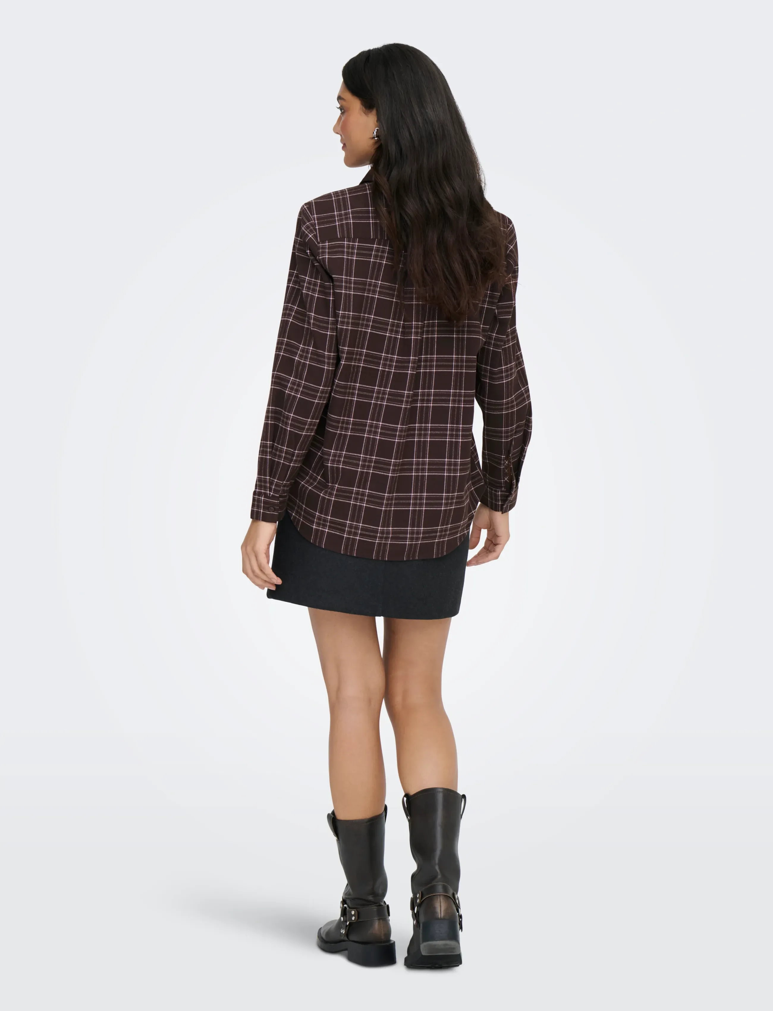 ONLY - ONLWREN CHECK SHIRT WVN - langärmlige hemden - black - 3