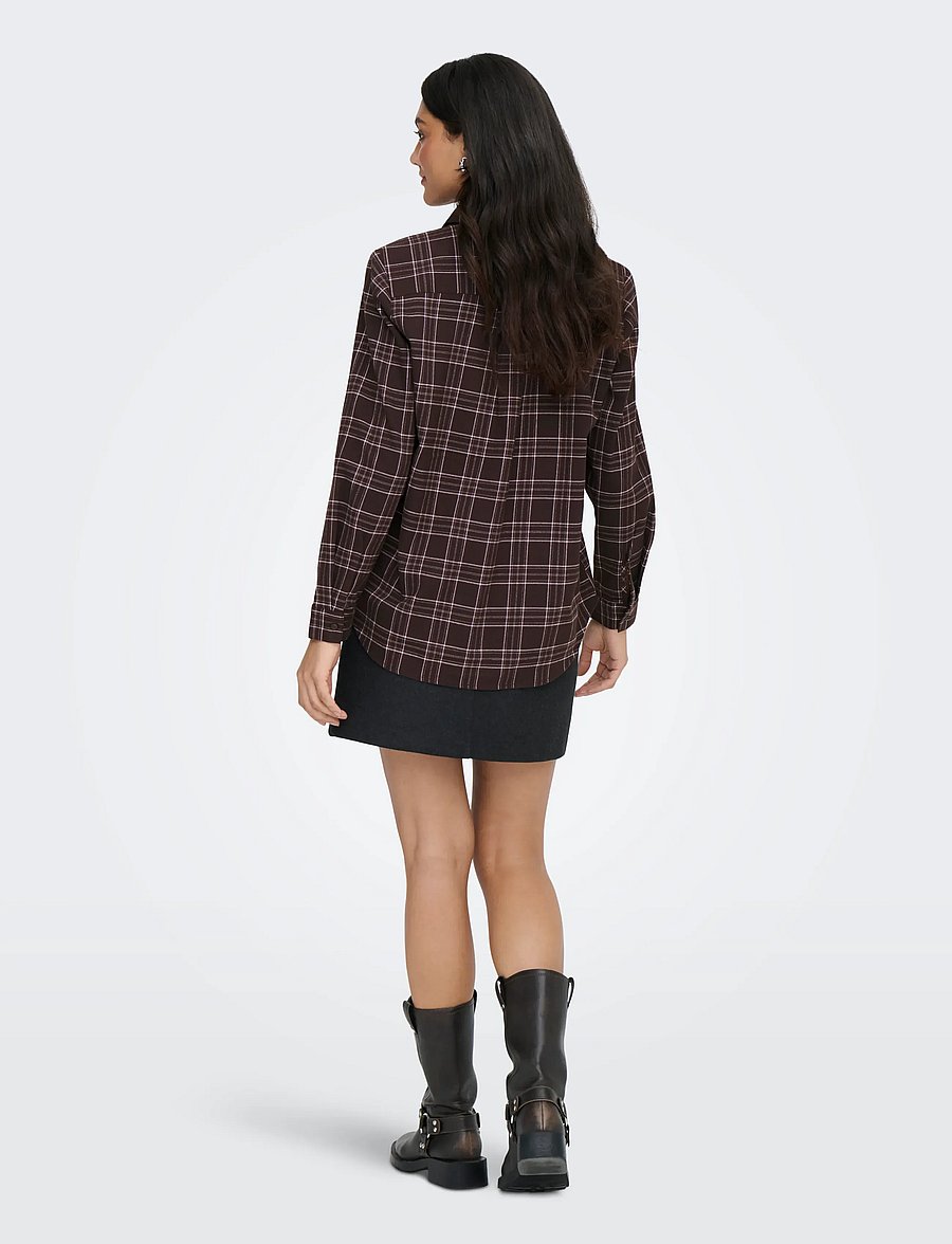 ONLY - ONLWREN CHECK SHIRT WVN - langärmlige hemden - black - 3