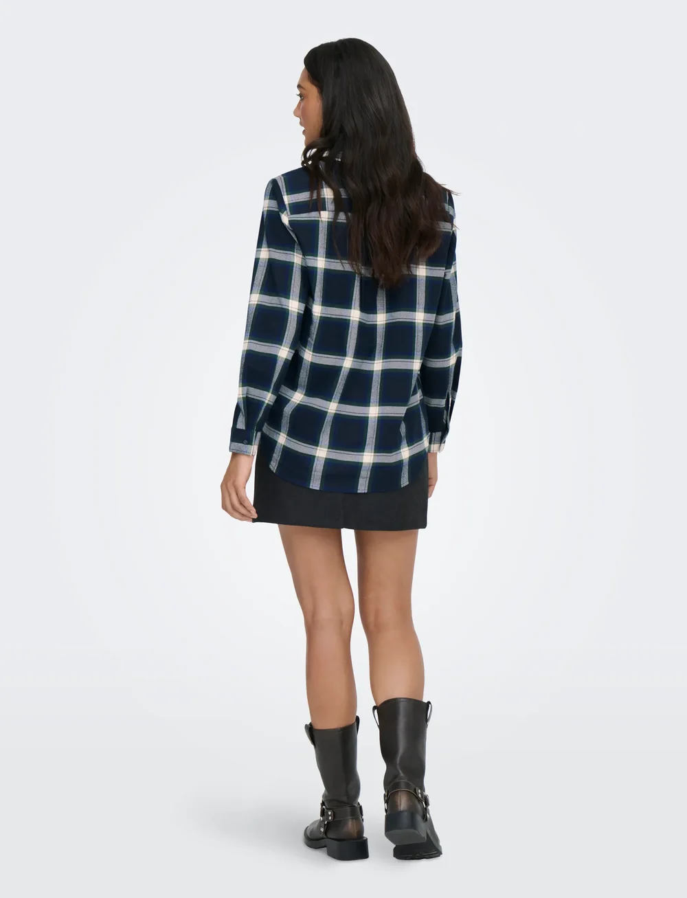 ONLY - ONLWREN CHECK SHIRT WVN - långärmade skjortor - night sky - 3