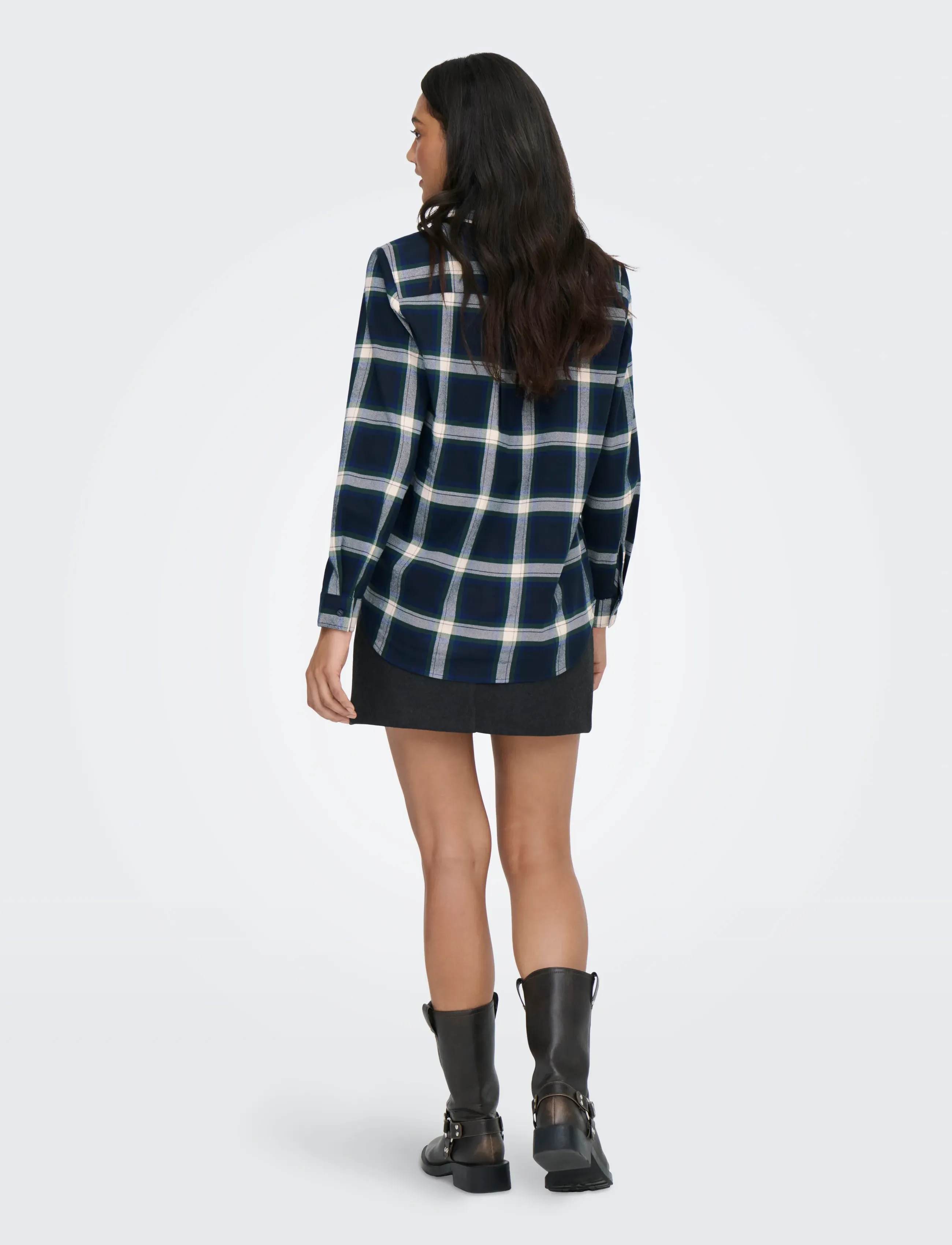 ONLY - ONLWREN CHECK SHIRT WVN - pikkade varrukatega särgid - night sky - 3