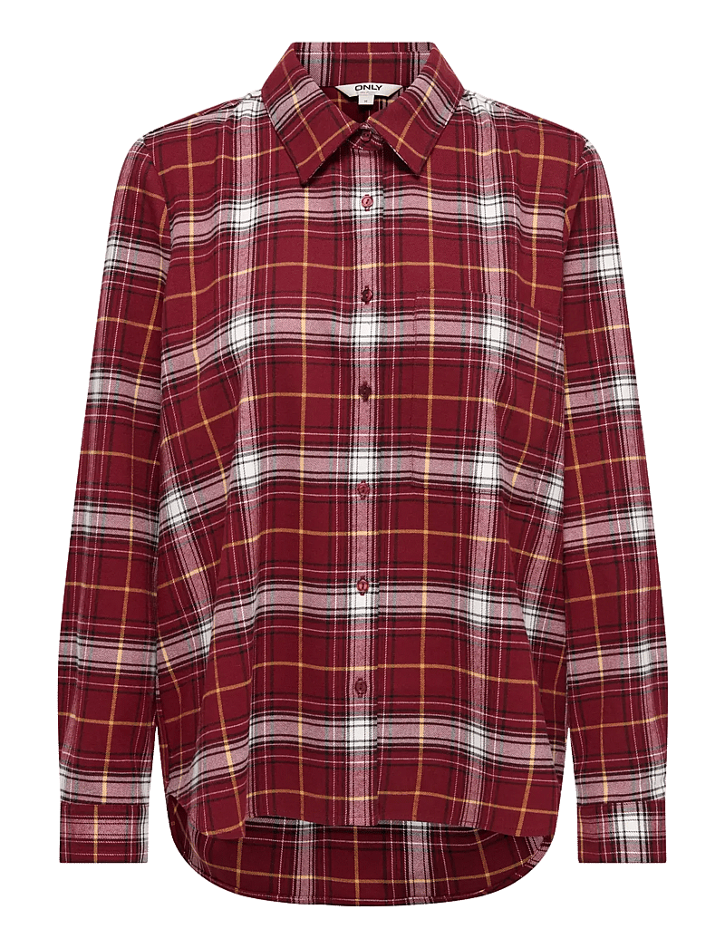 ONLY - ONLWREN CHECK SHIRT WVN - marškiniai ilgomis rankovėmis - syrah - 1