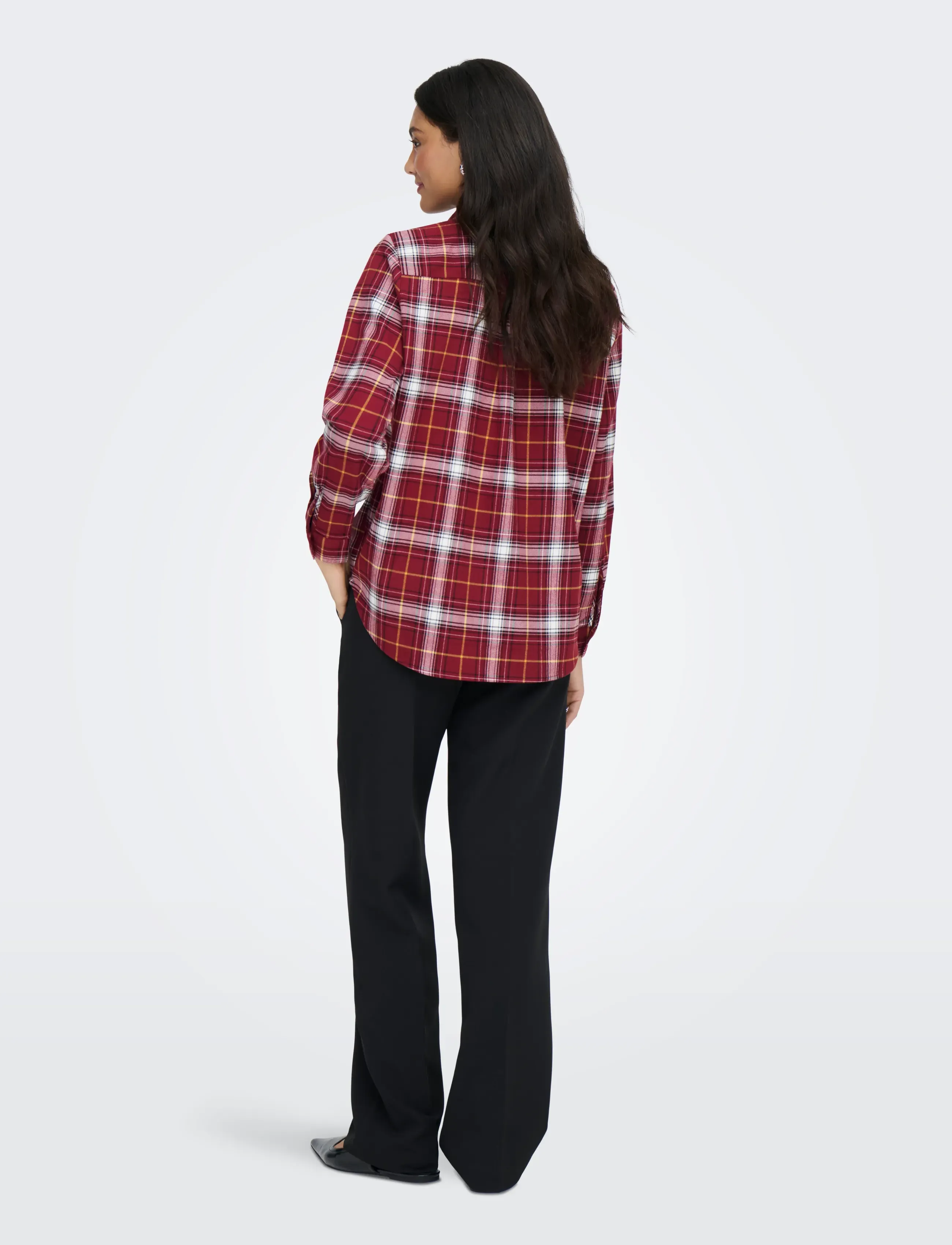 ONLY - ONLWREN CHECK SHIRT WVN - langärmlige hemden - syrah - 3