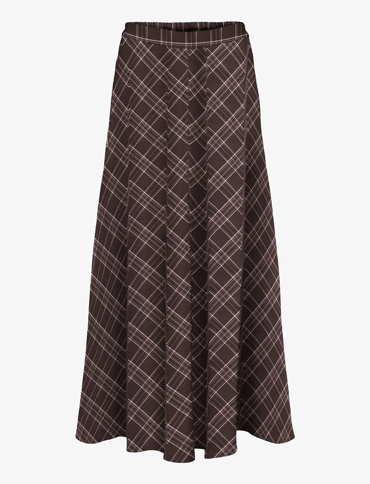 ONLY - ONLWREN CHECK LONG SKIRT WVN - maxi röcke - black - 0