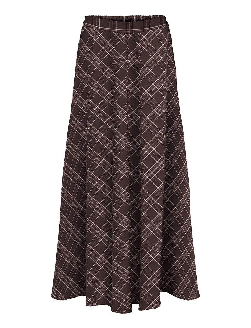 ONLY - ONLWREN CHECK LONG SKIRT WVN - maxi röcke - black - 0