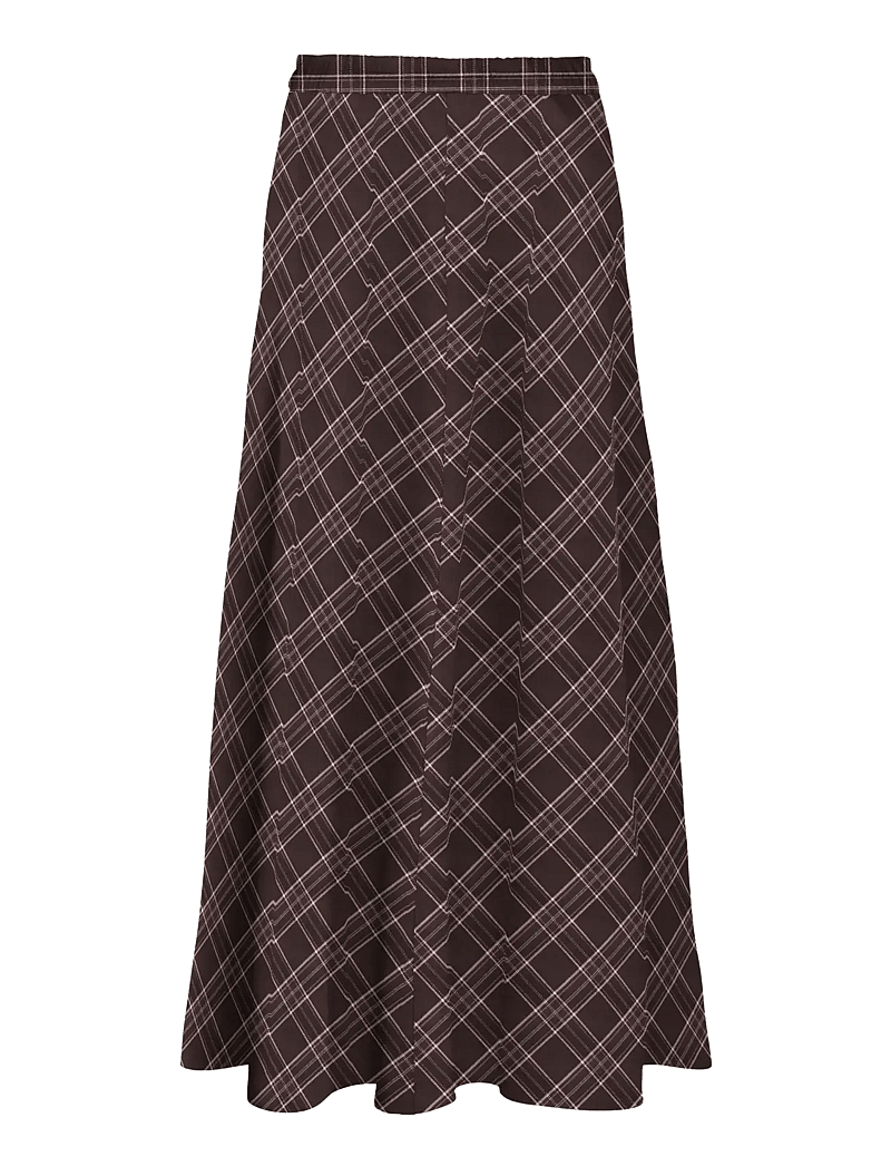 ONLY - ONLWREN CHECK LONG SKIRT WVN - maxi röcke - black - 1
