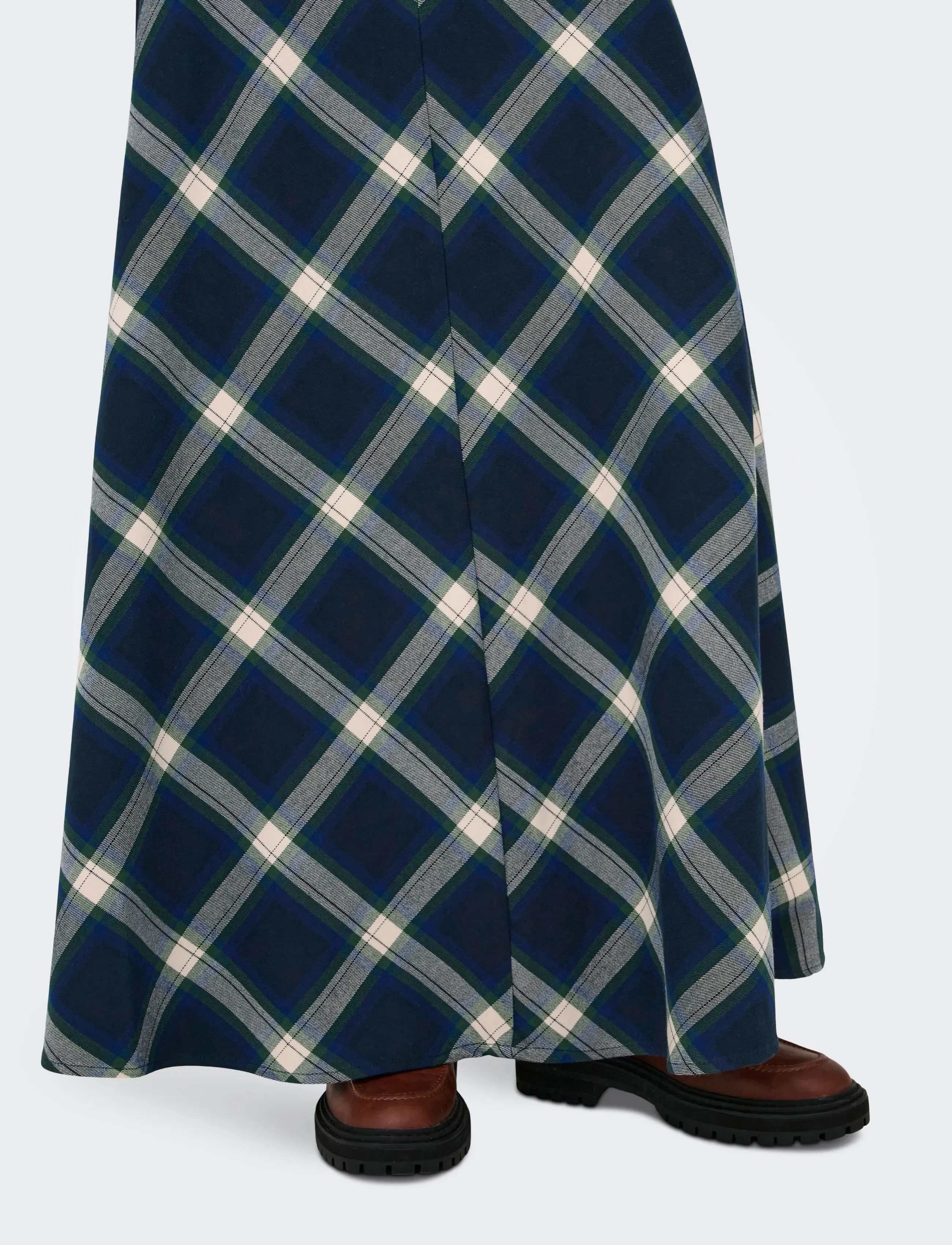 ONLY - ONLWREN CHECK LONG SKIRT WVN - night sky - 5
