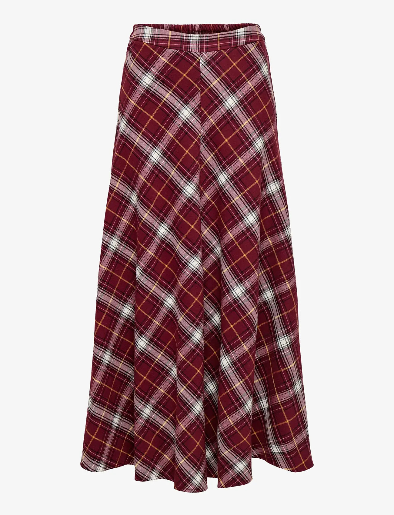ONLY - ONLWREN CHECK LONG SKIRT WVN - maxi nederdele - syrah - 0