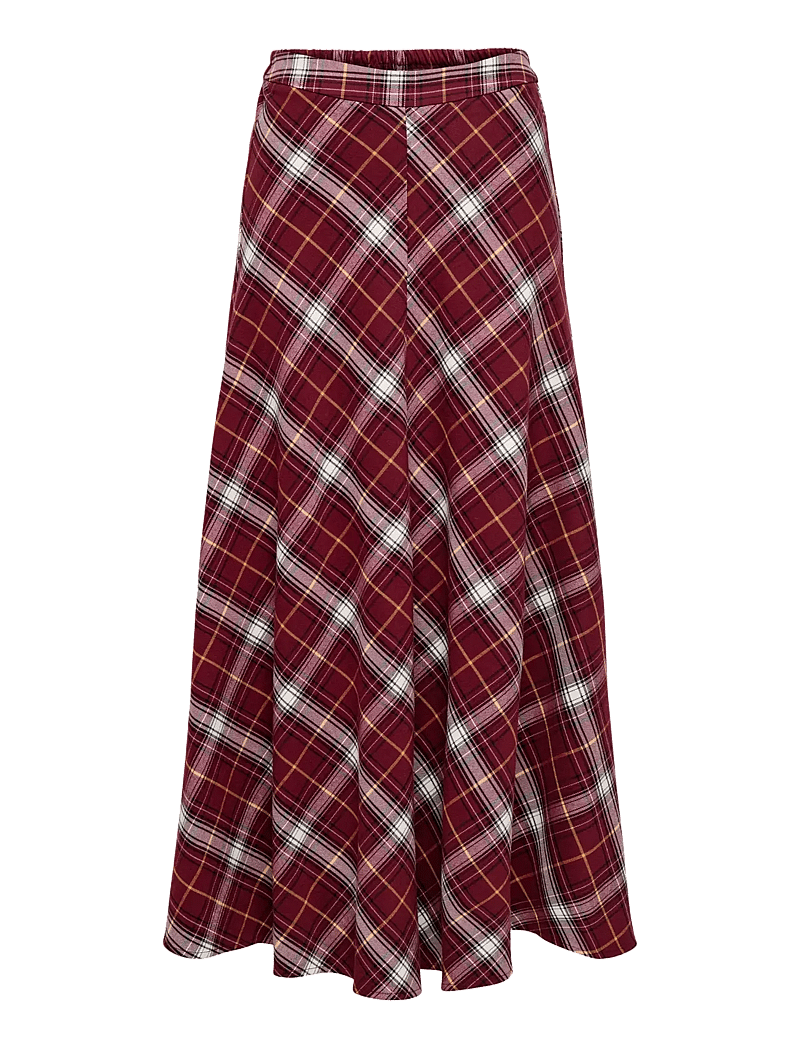 ONLY - ONLWREN CHECK LONG SKIRT WVN - maxi nederdele - syrah - 0
