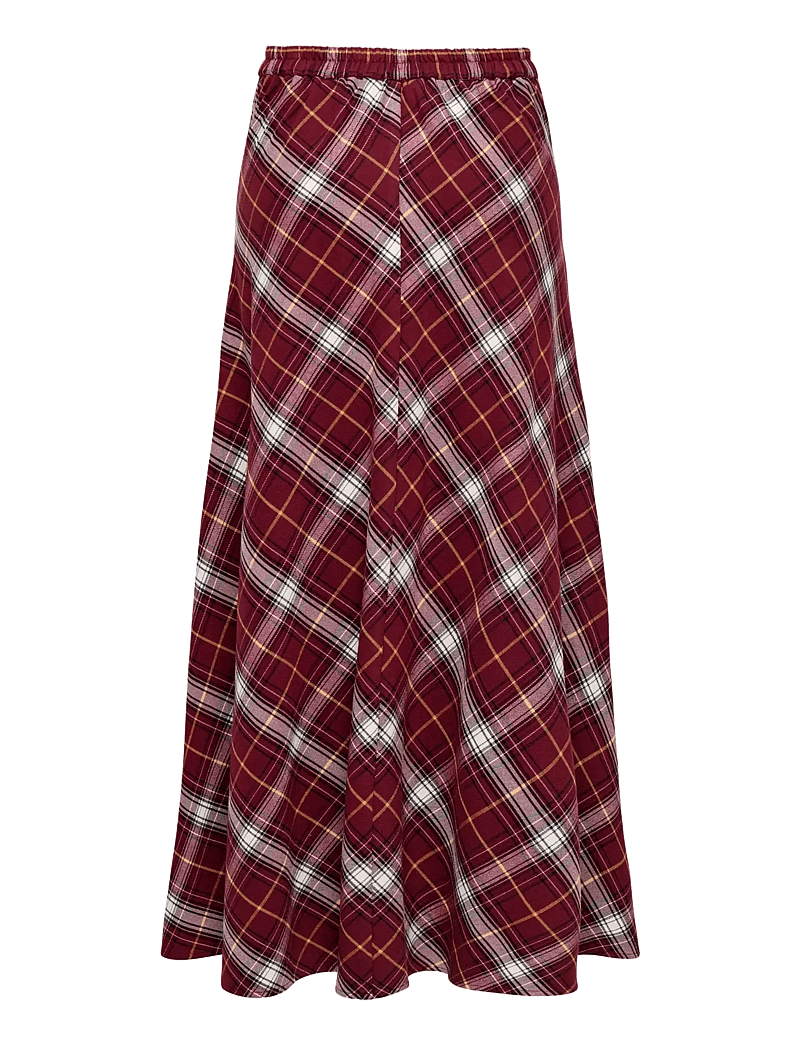 ONLY - ONLWREN CHECK LONG SKIRT WVN - maxi nederdele - syrah - 1