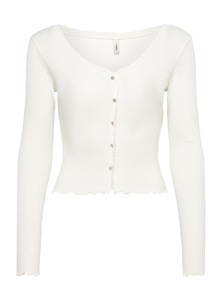ONLY - ONLLAILA L/S BUTTON TOP MIX BOX JRS NOOS - crop tops - cloud dancer - 0
