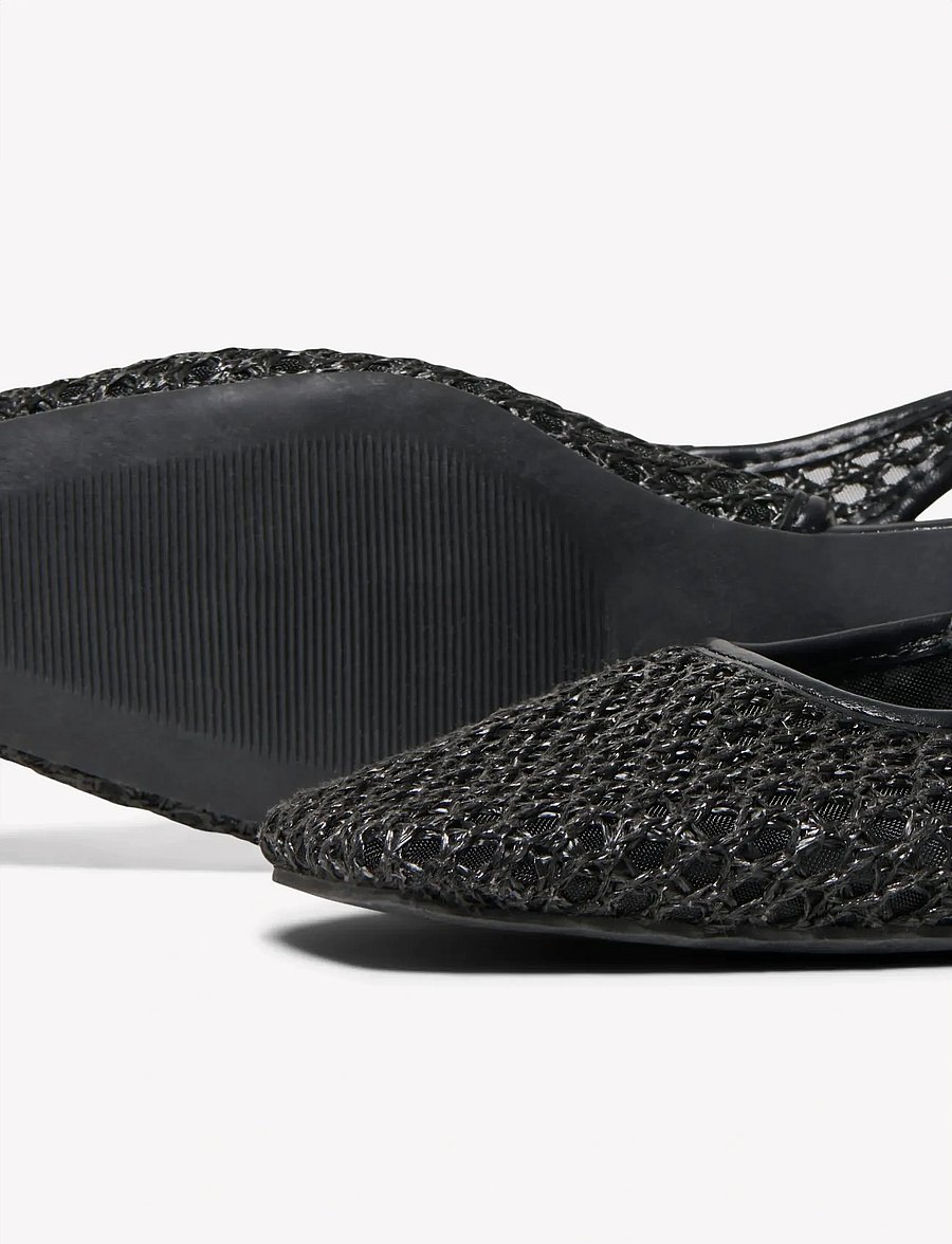 ONLY - ONLAKIRA-7 WOVEN SLINGBACK BALLERINA - særlige begivenheder - black - 4