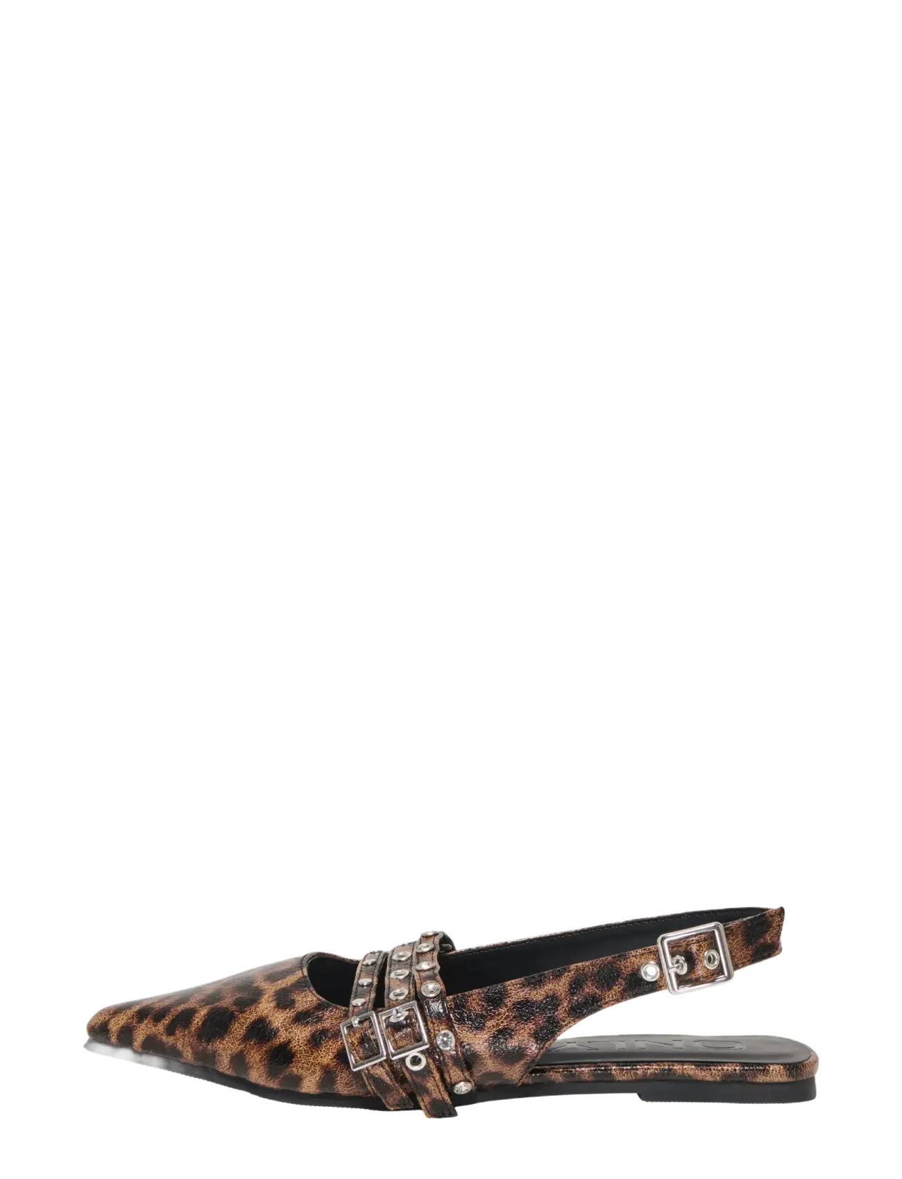 ONLY Onlaura-7 Pu Hardware Slingback Ballerin, Kvinder, Leopardprint Hardware Slingback Ballerinaer, Brun, Str: 39