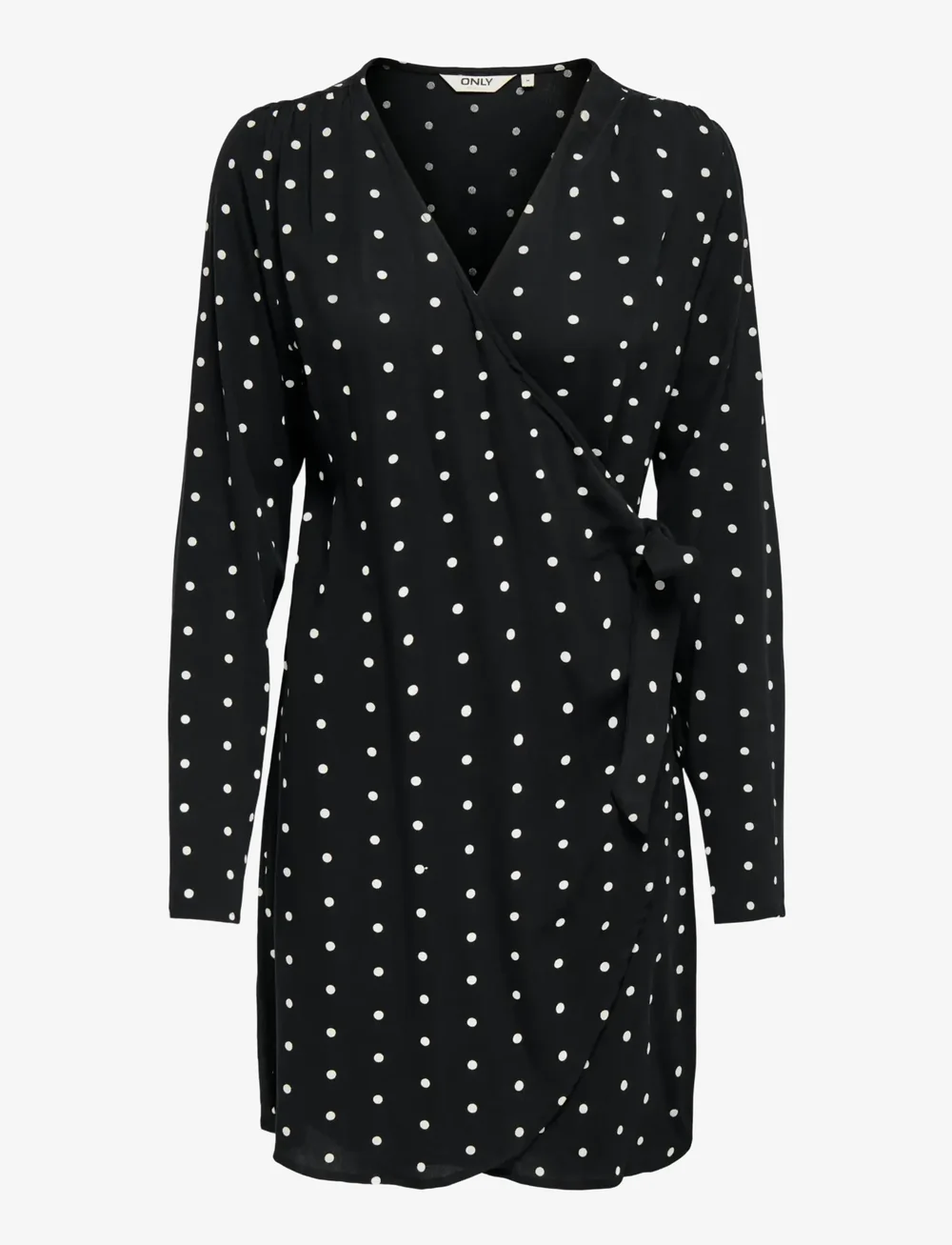 ONLY - ONLKESHAV L/S V-NECK WRAP DRESS WVN - wickelkleider - black - 0