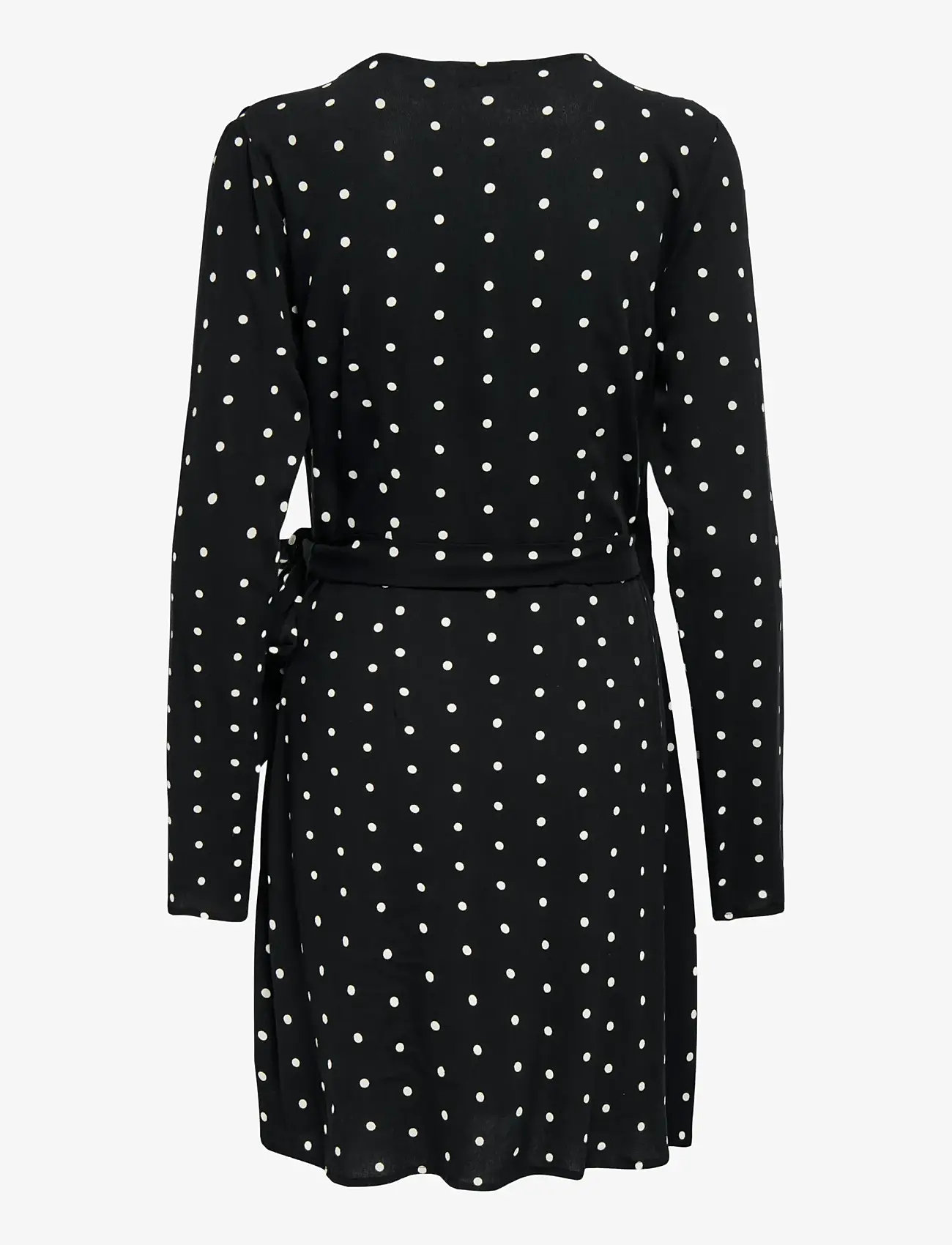 ONLY - ONLKESHAV L/S V-NECK WRAP DRESS WVN - omlottklänningar - black - 1