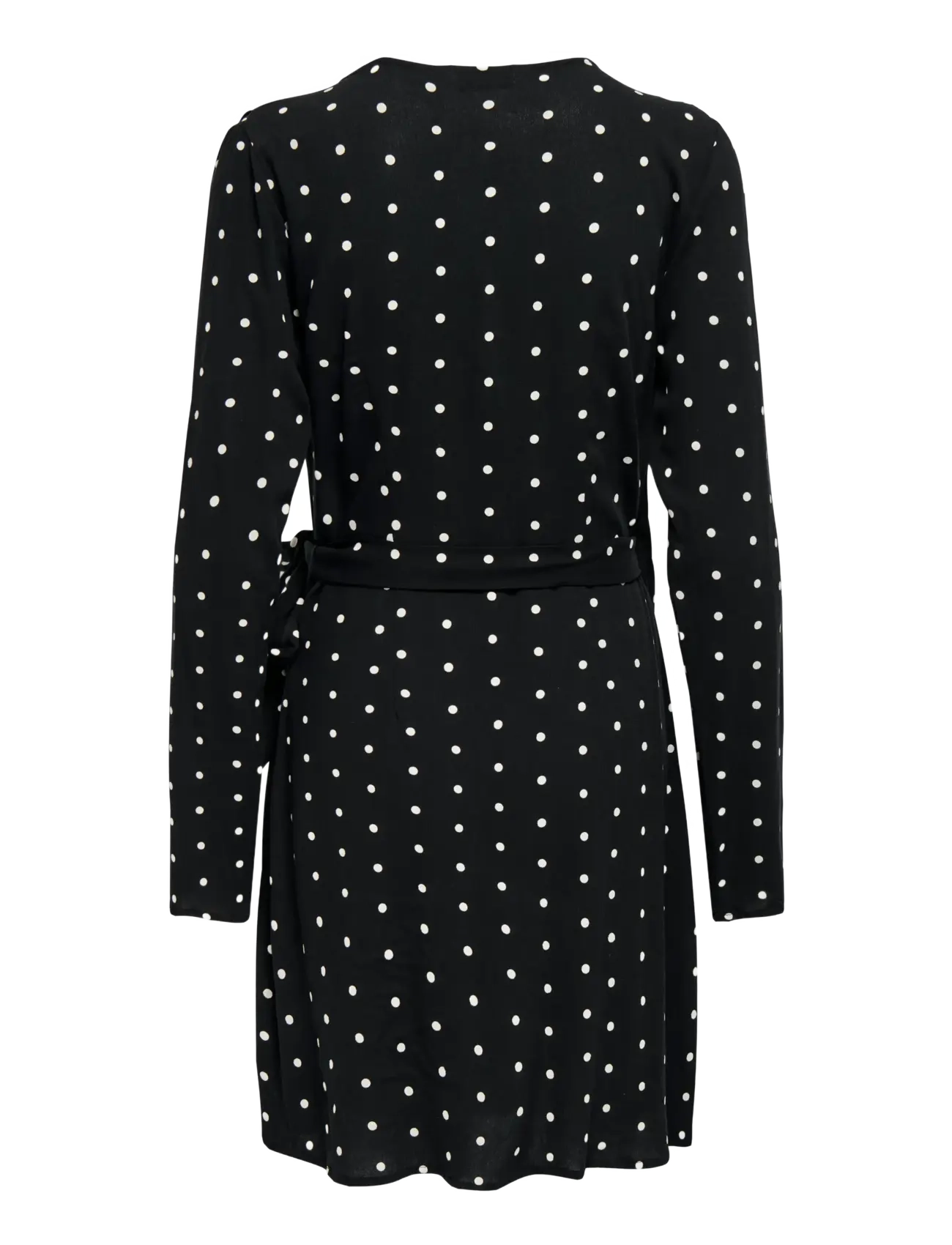 ONLY - ONLKESHAV L/S V-NECK WRAP DRESS WVN - slå-om-kjoler - black - 2