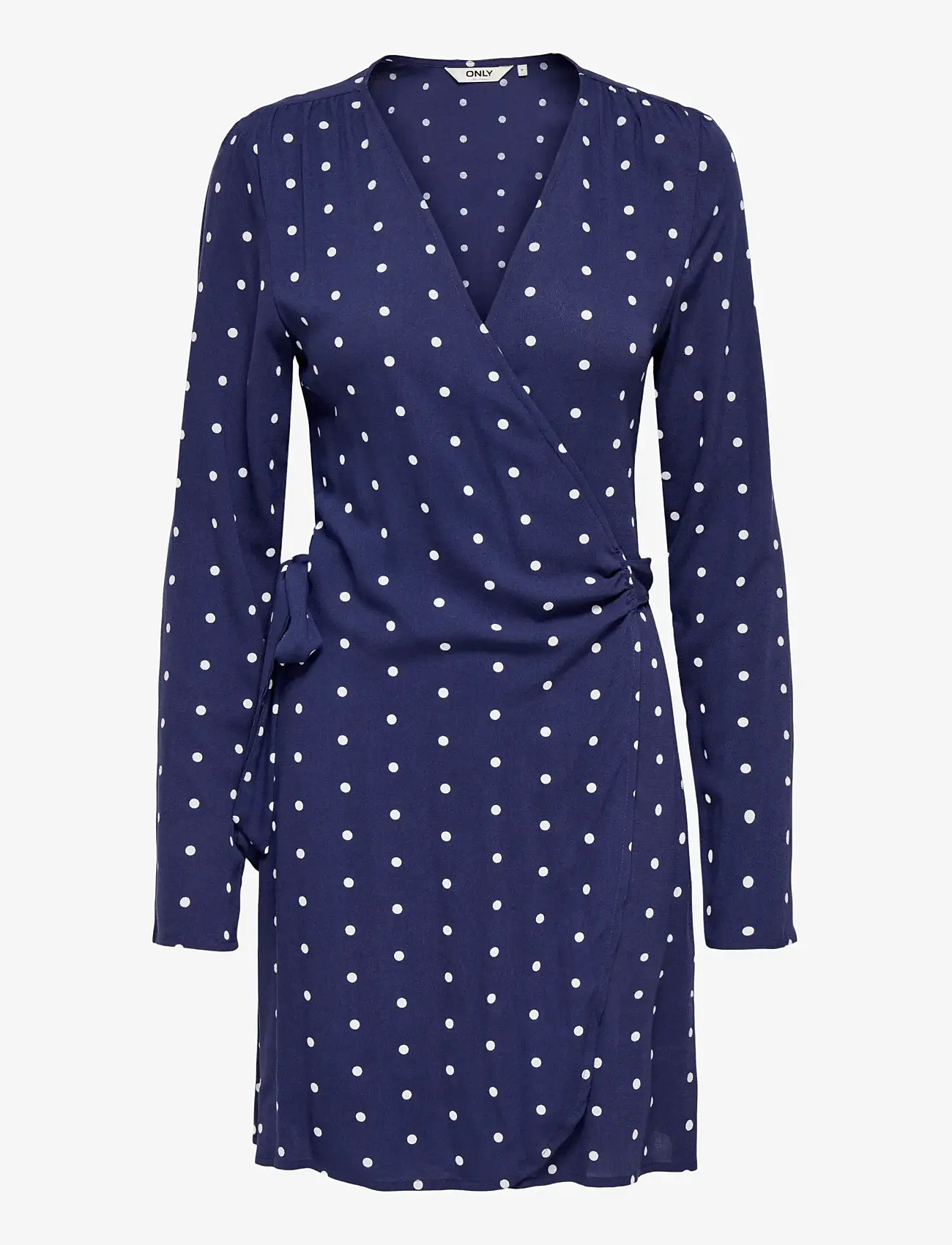 ONLY - ONLKESHAV L/S V-NECK WRAP DRESS WVN - omlottklänningar - patriot blue - 0