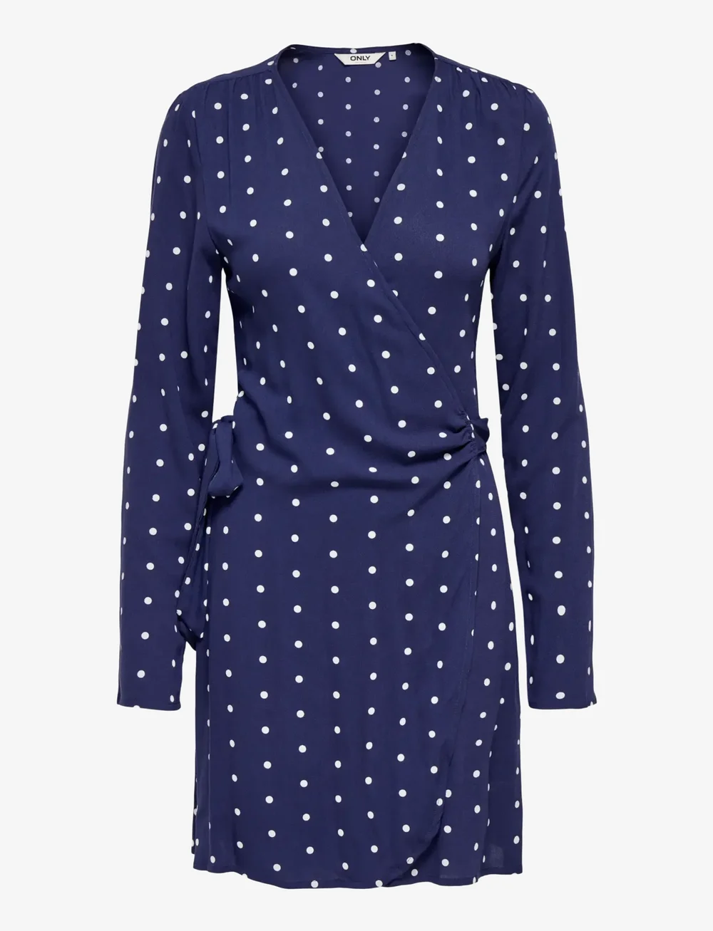 ONLY - ONLKESHAV L/S V-NECK WRAP DRESS WVN - slå-om-kjoler - patriot blue - 0