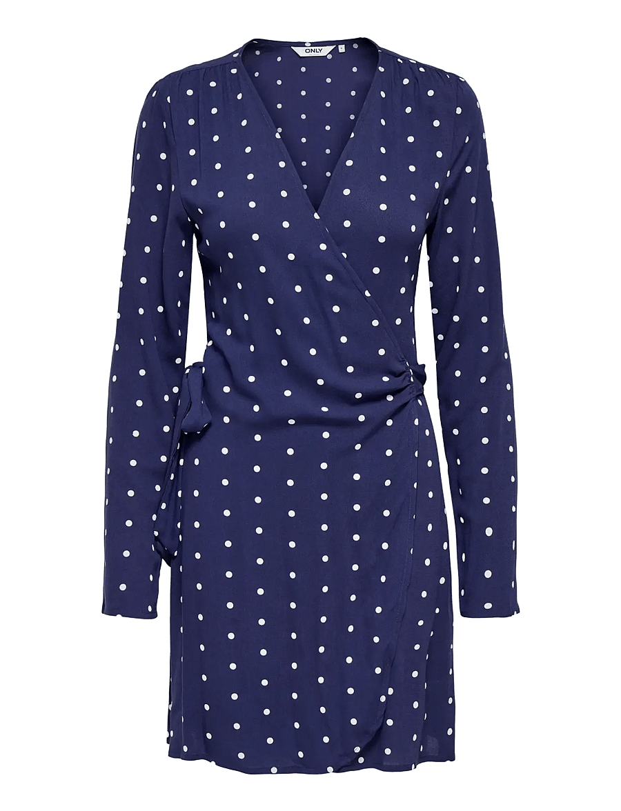 ONLY - ONLKESHAV L/S V-NECK WRAP DRESS WVN - wrap dresses - patriot blue - 1