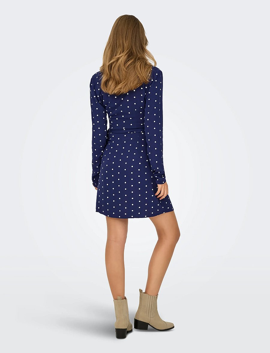 ONLY - ONLKESHAV L/S V-NECK WRAP DRESS WVN - wrap dresses - patriot blue - 3