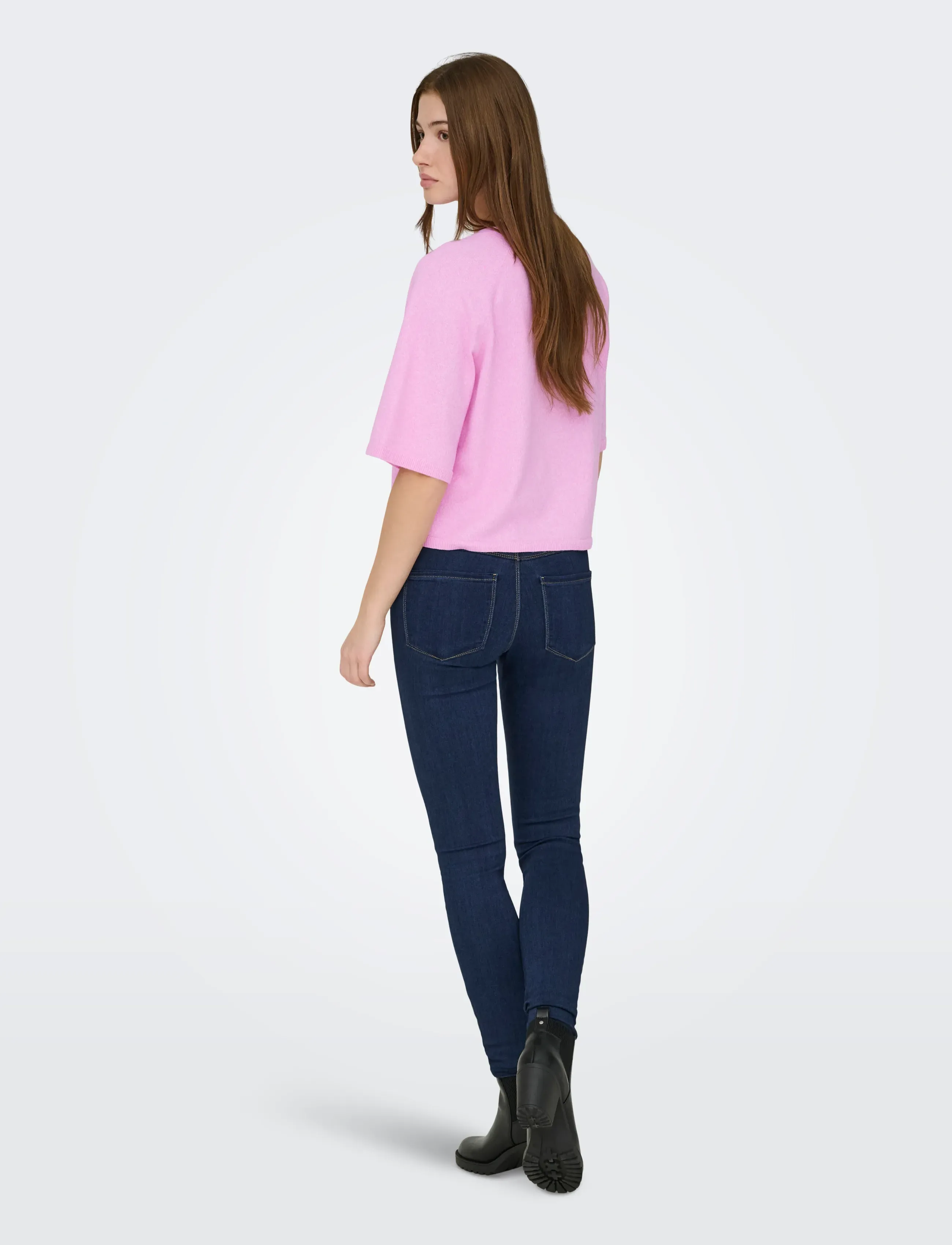 ONLY - ONLLOYAL 2/4 O-NECK KNT NOOS - laveste priser - super pink - 3