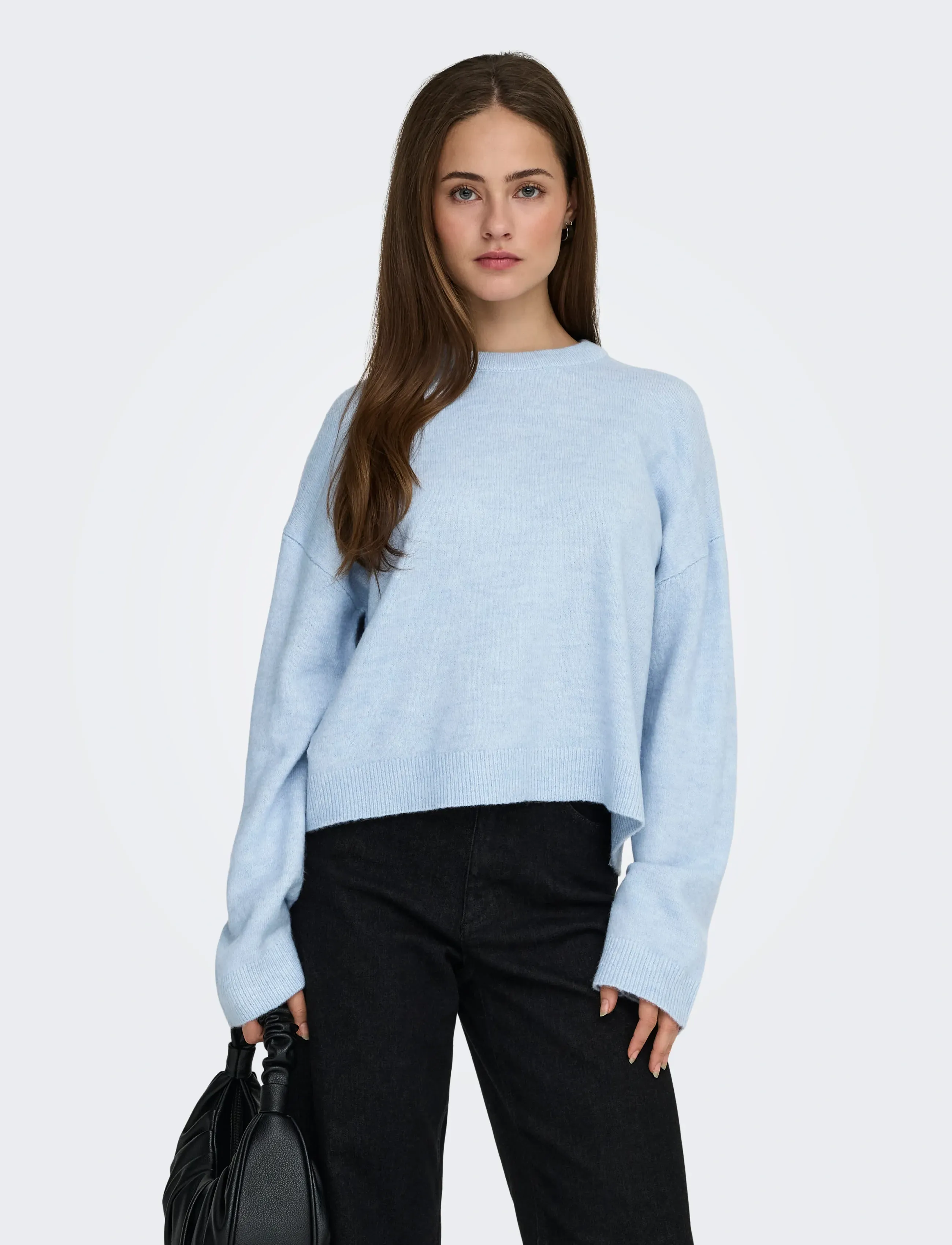 ONLY Onlsimoni L/S O-Neck Pullover Knt Noos, Kvinder, Strikket Pullover, Blå, Str: L