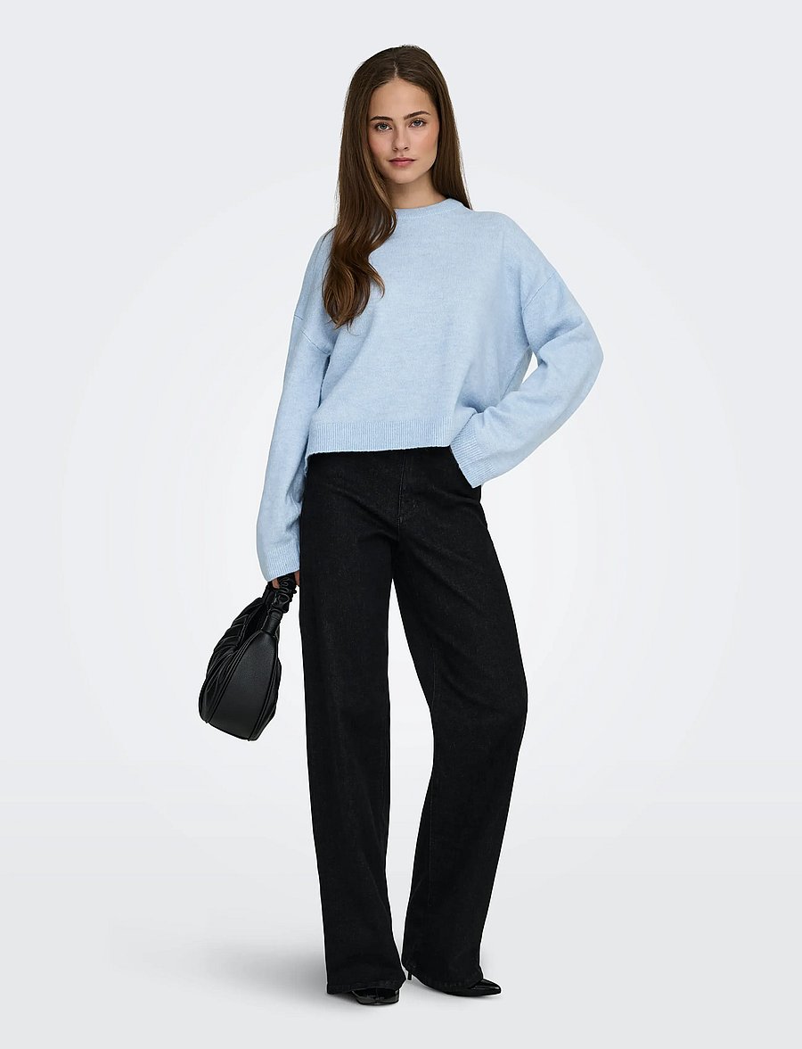 ONLY - ONLSIMONI L/S O-NECK PULLOVER KNT NOOS - pullover - cashmere blue - 4